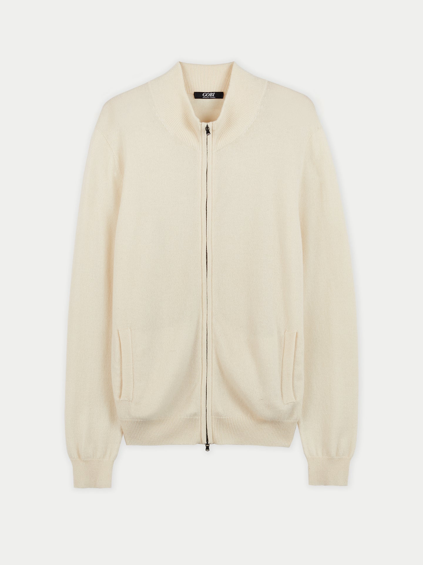 Cardigan à col montant en Cachemire pour hommes Blanc - Gobi Cashmere
