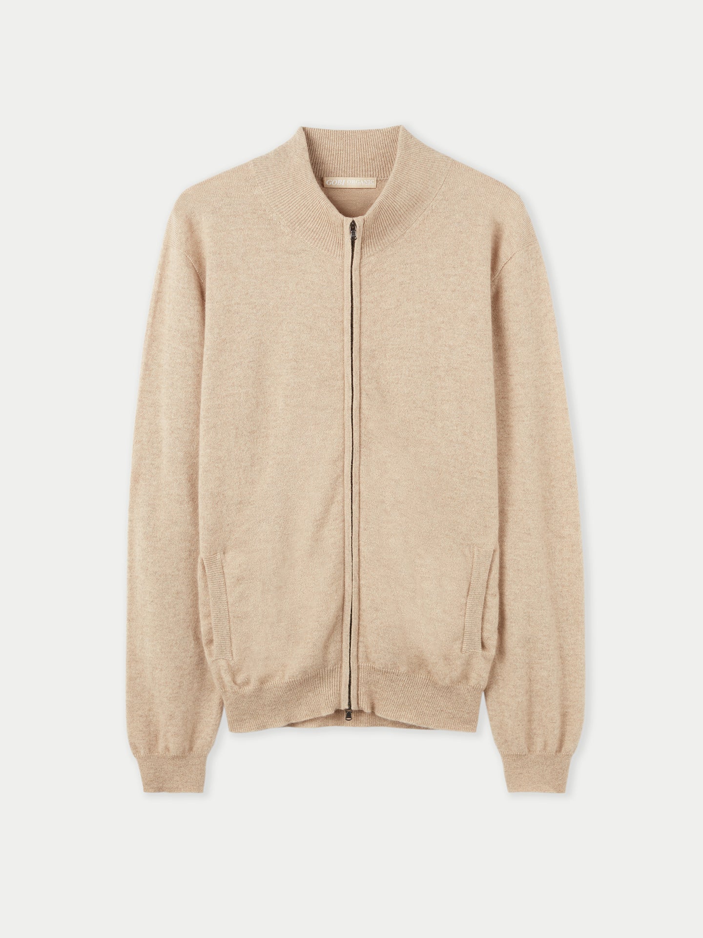 Cardigan à col montant en Cachemire pour hommes Taupe - Gobi Cashmere