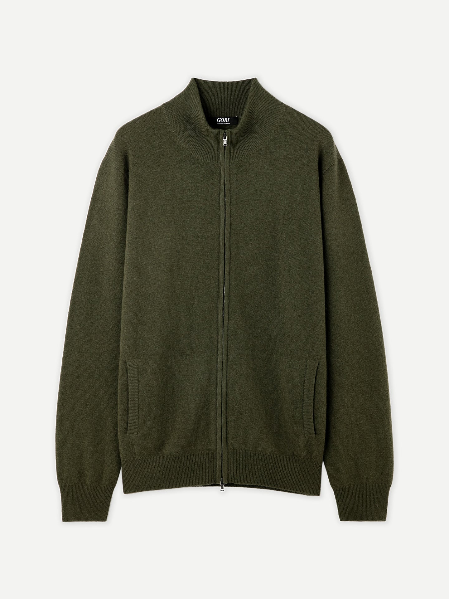 Cardigan à col montant en Cachemire pour hommes Vert - Gobi Cashmere