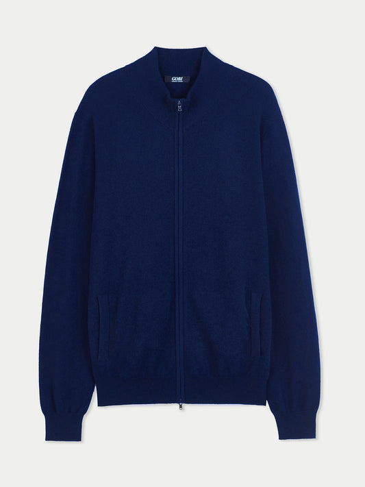 Cardigan zippé en cachemire Essential pour hommes