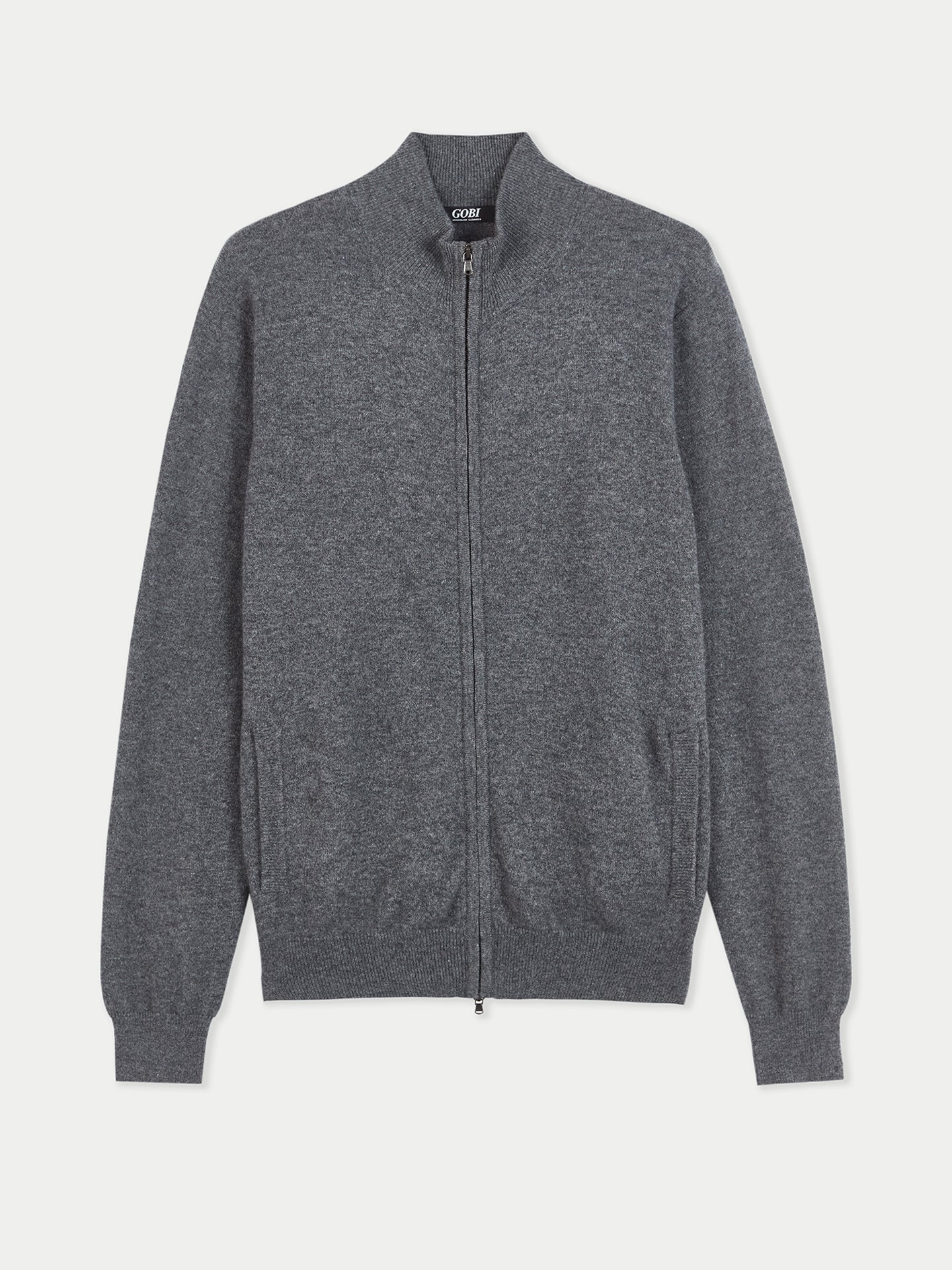 Cardigan à col montant en cachemire pour  homme , couleur Gris - Gobi Cashmere