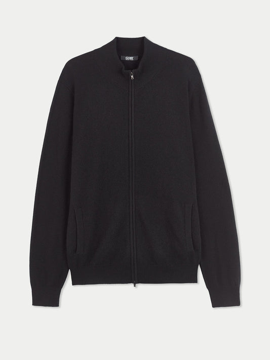 Cardigan à col montant en Cachemire pour hommes Noir - Gobi Cashmere