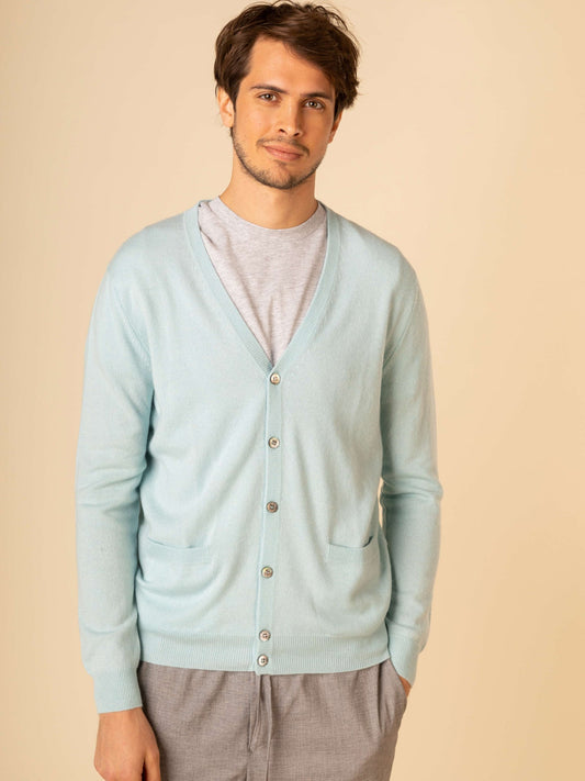 Cardigan a col V en Cachemire pour hommes Marin - Gobi Cashmere