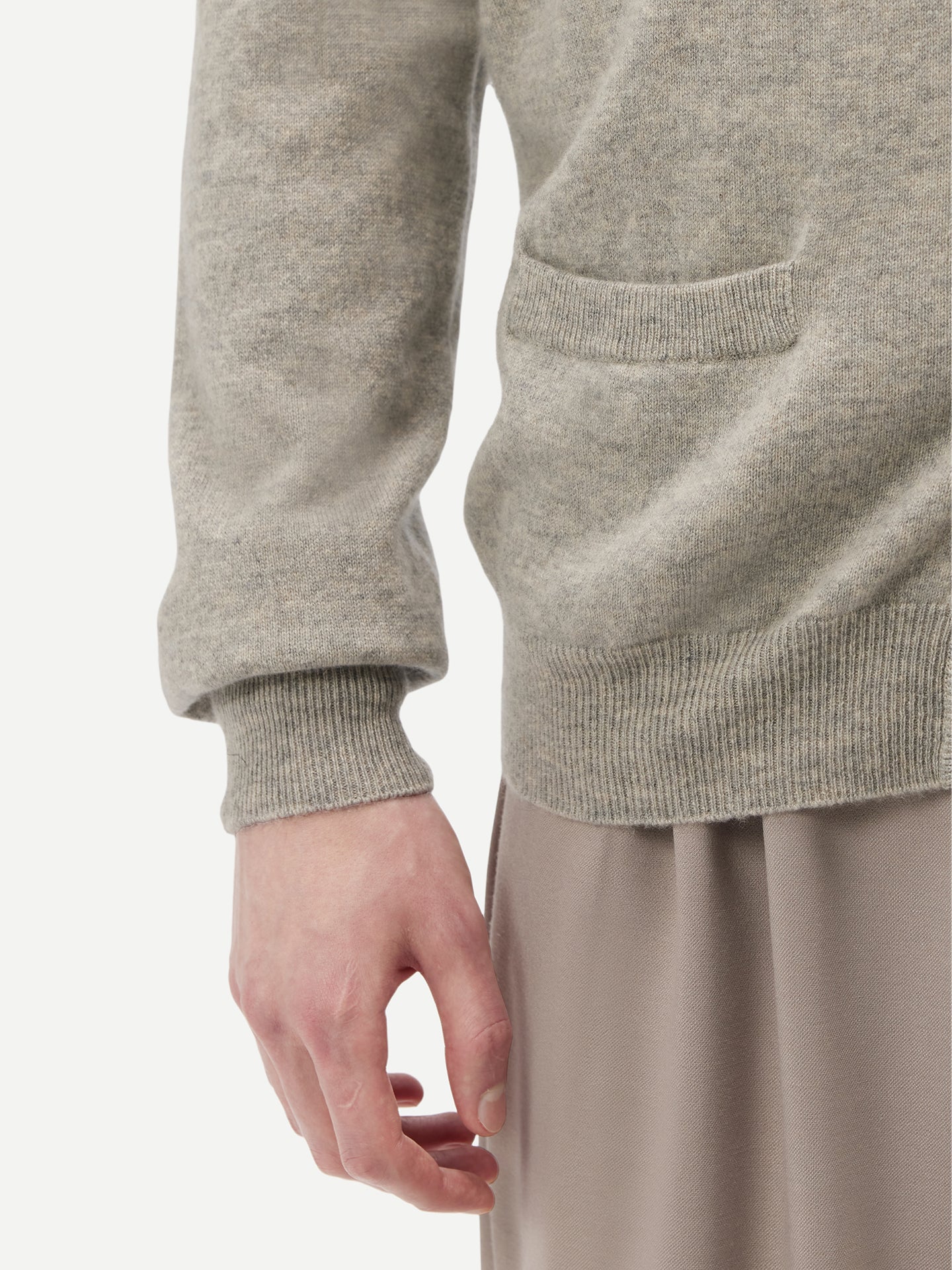 Cardigan a col V en Cachemire pour hommes Gris - Gobi Cashmere