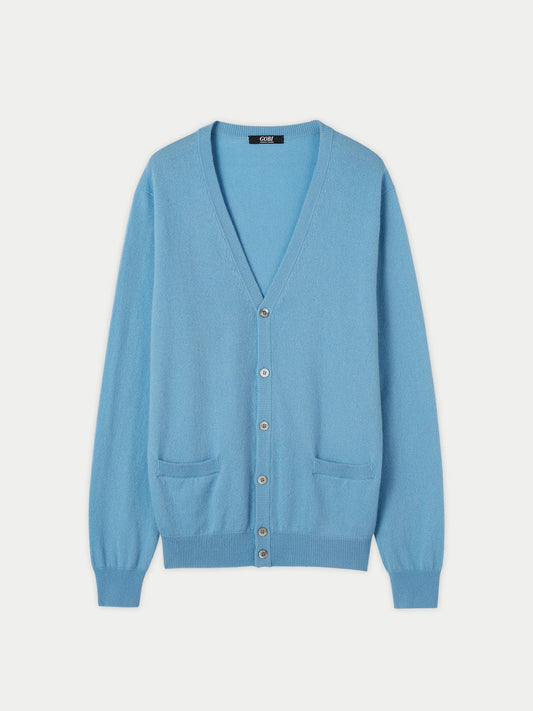 Cardigan a col V en Cachemire pour hommes Marin - Gobi Cashmere