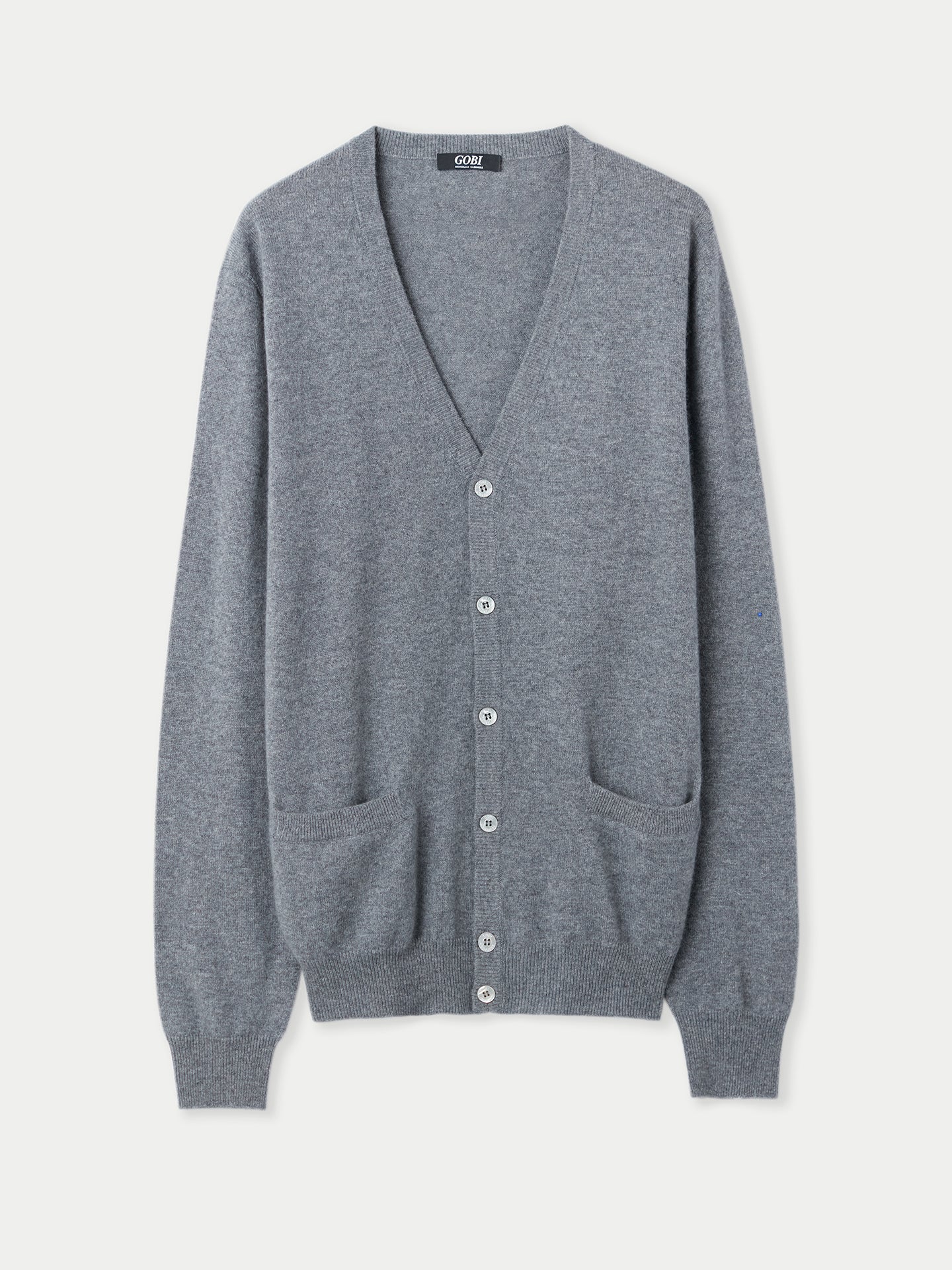 Men's Cashmere V-neck Cardigan Dim Gray - Gobi Cashmere