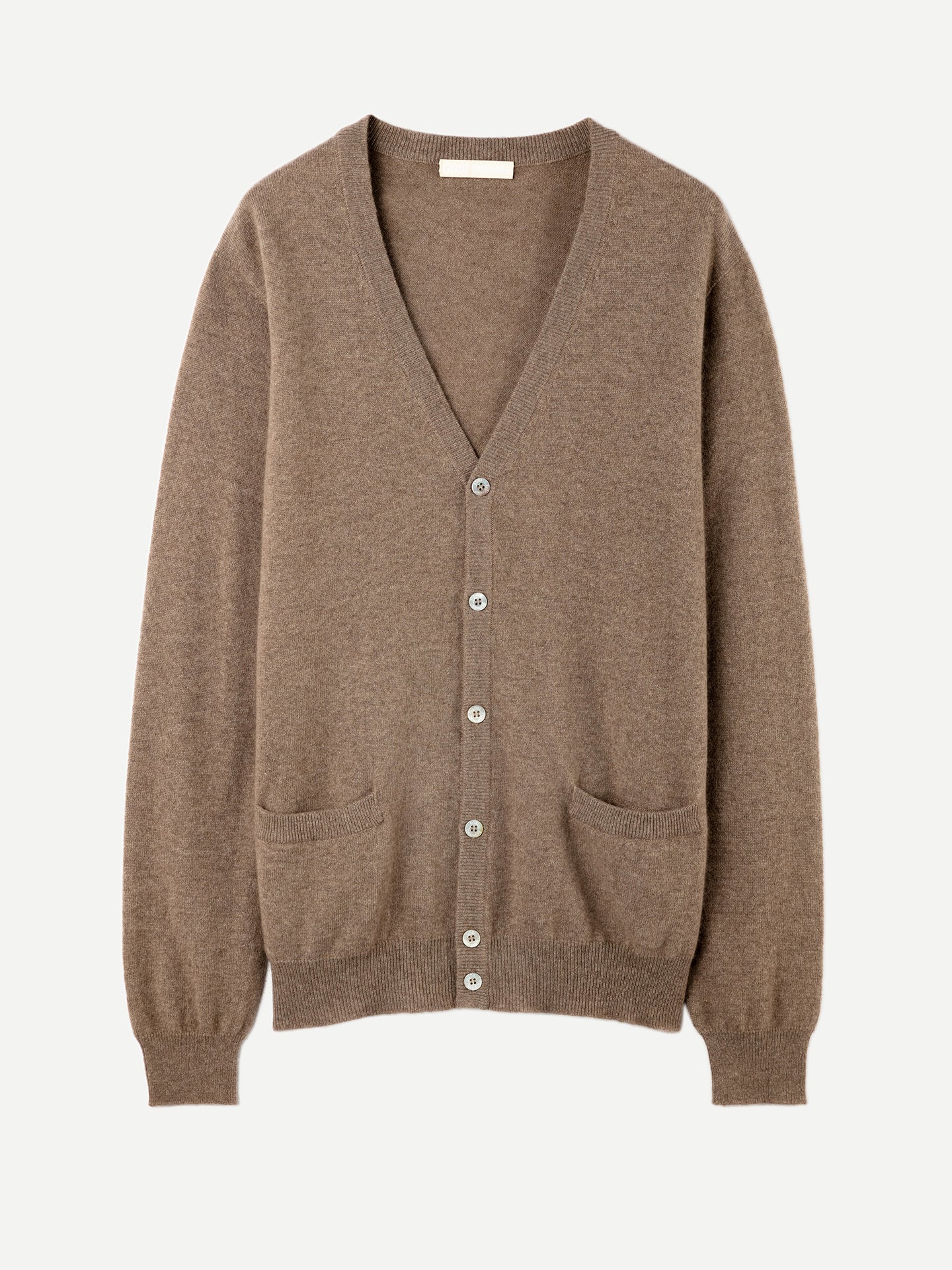 Cardigan a col V en Cachemire pour hommes Taupe - Gobi Cashmere