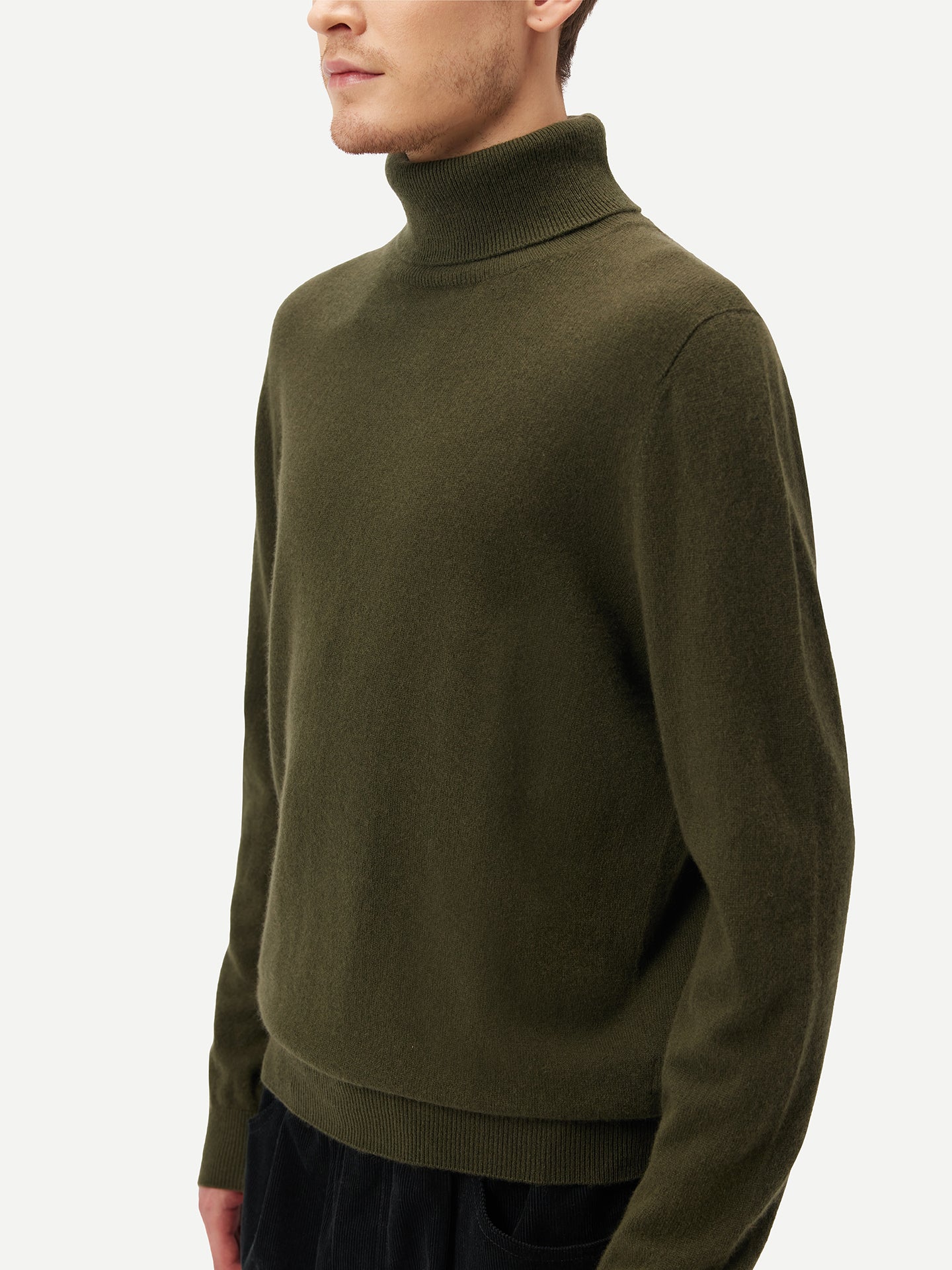 Col roulé homme en cachemire pour hommes Vert - Gobi Cashmere
