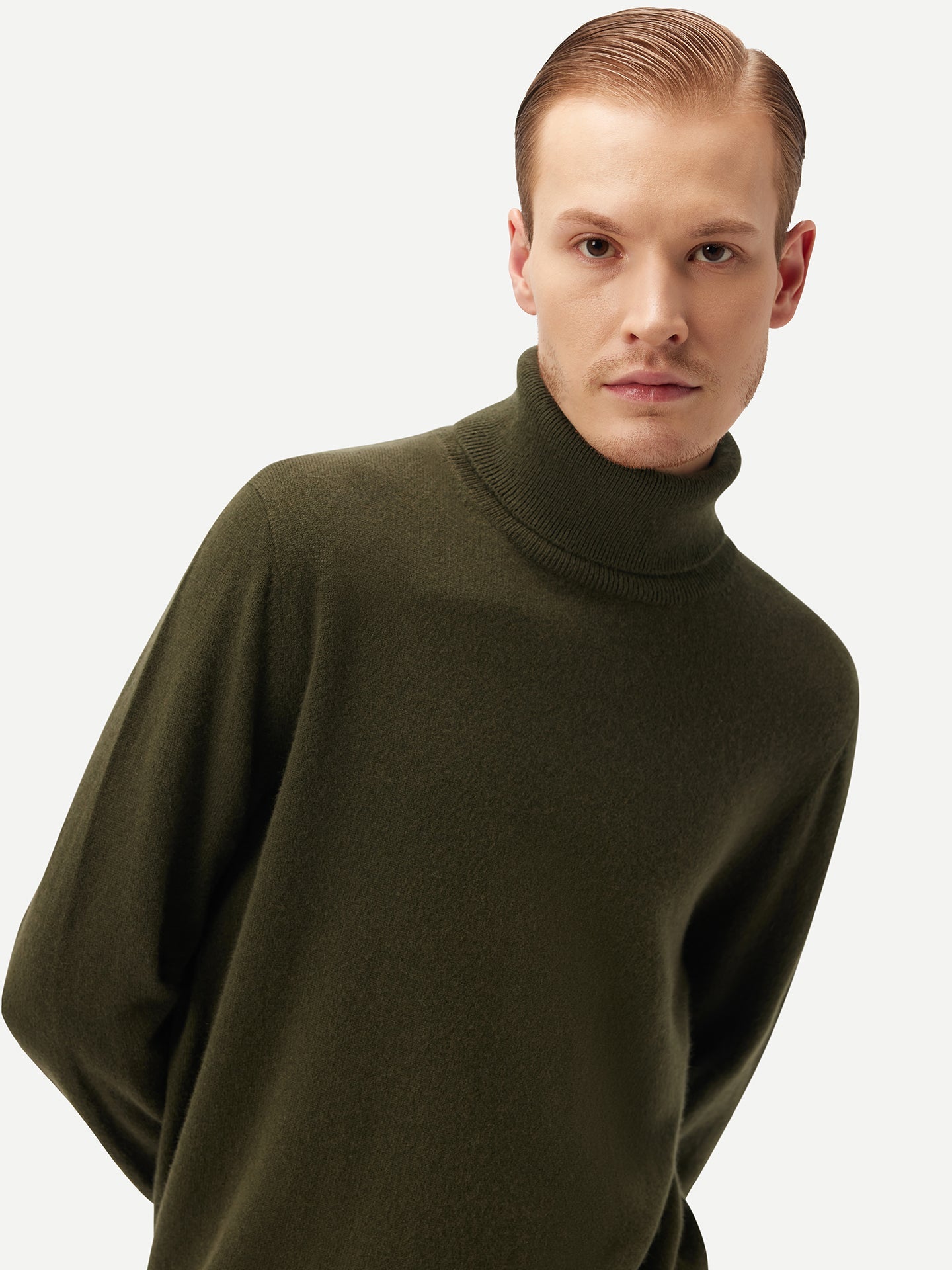 Col roulé homme en cachemire pour hommes Vert - Gobi Cashmere