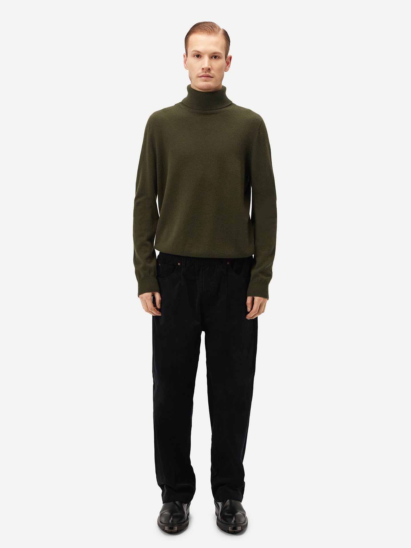 Col roulé homme en cachemire pour hommes Vert - Gobi Cashmere