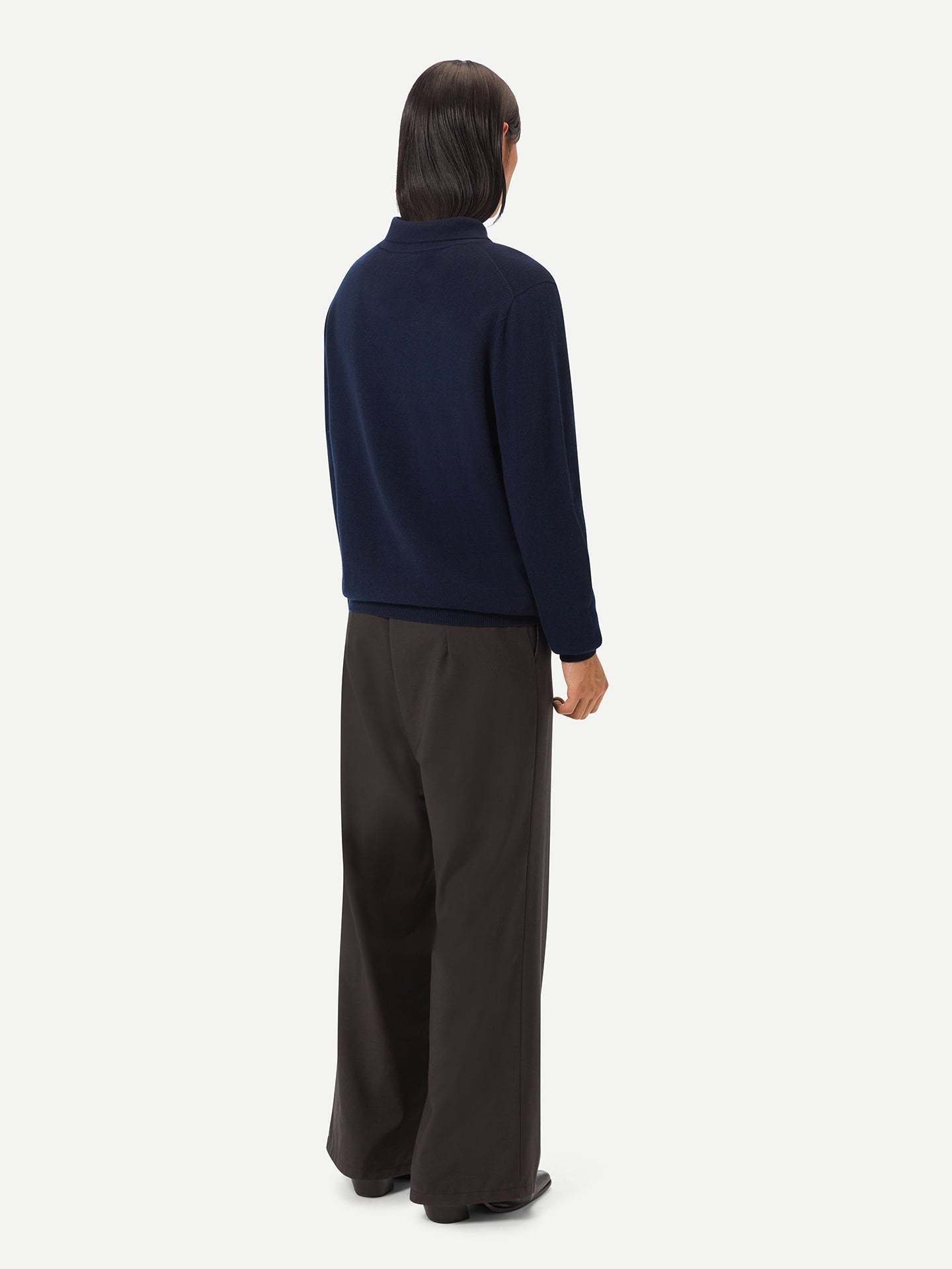 Pull col polo en Cachemire pour hommes Marin - Gobi Cashmere