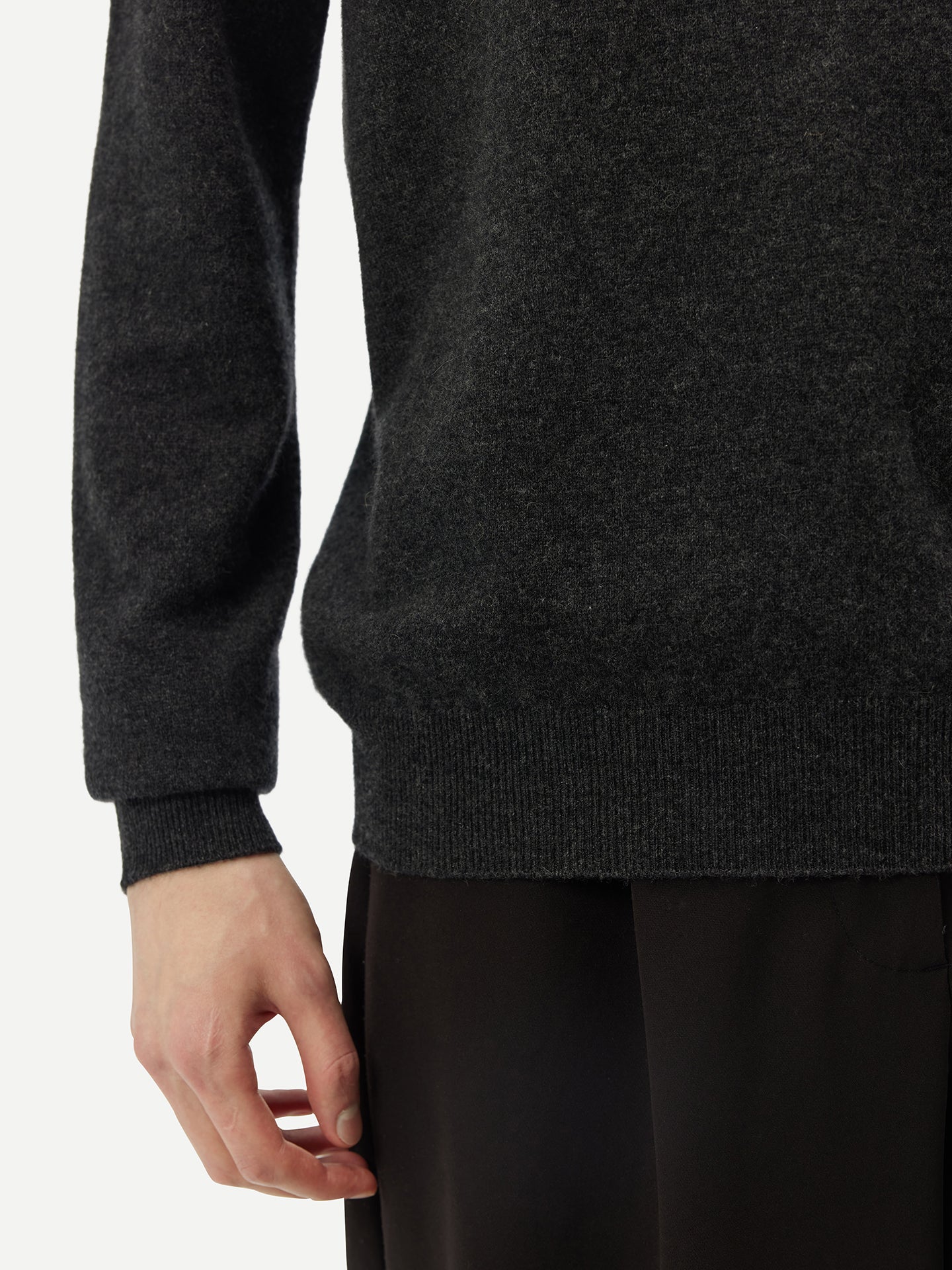 Pull polo demi zippé pour homme , couleur Gris - Gobi Cashmere