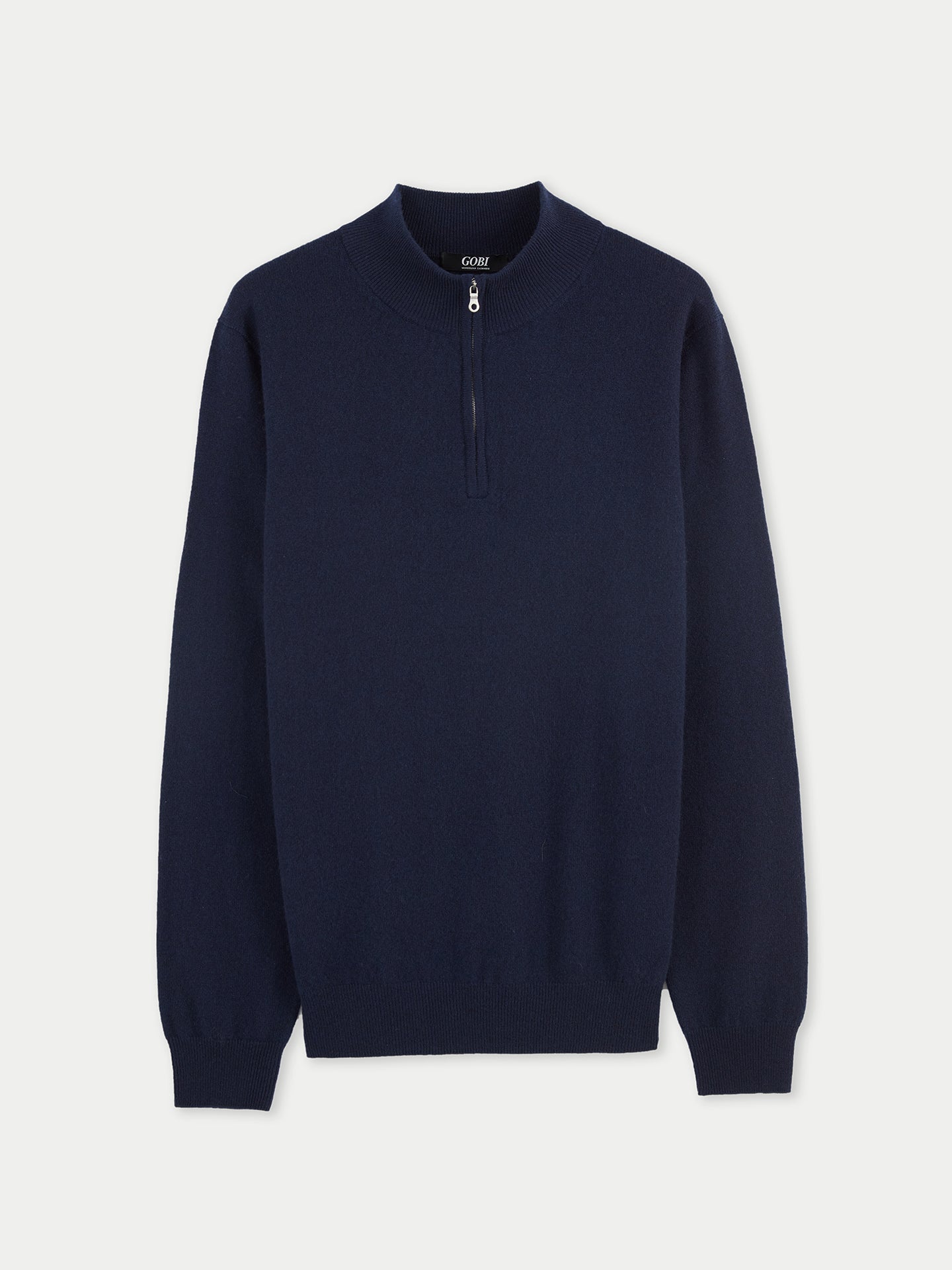 Pull polo demi en Cachemire pour hommes Marin - Gobi Cashmere