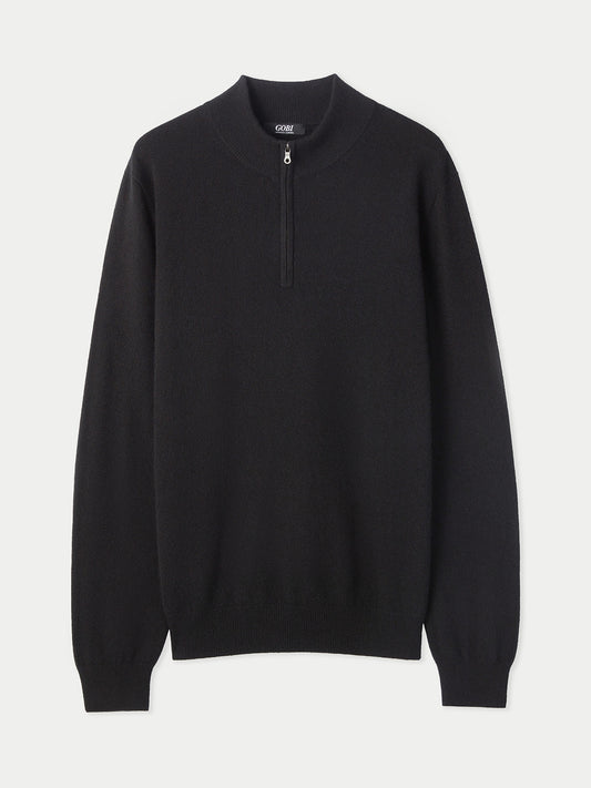 Pull polo demi en cachemire Essential pour hommes
