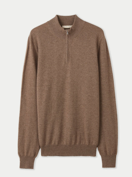 Pull polo demi en cachemire Essential pour hommes Couleur Organique