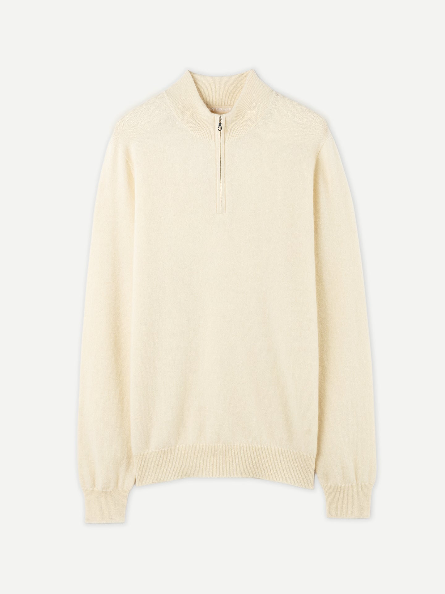 Pull polo demi zippé pour homme , couleur Blanc - Gobi Cashmere