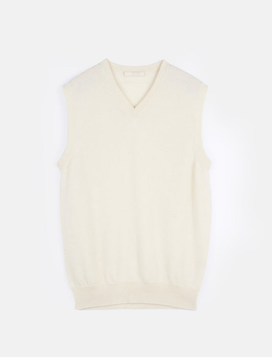 Gilet en cachemire pour homme couleur Blanc - Gobi Cashmere