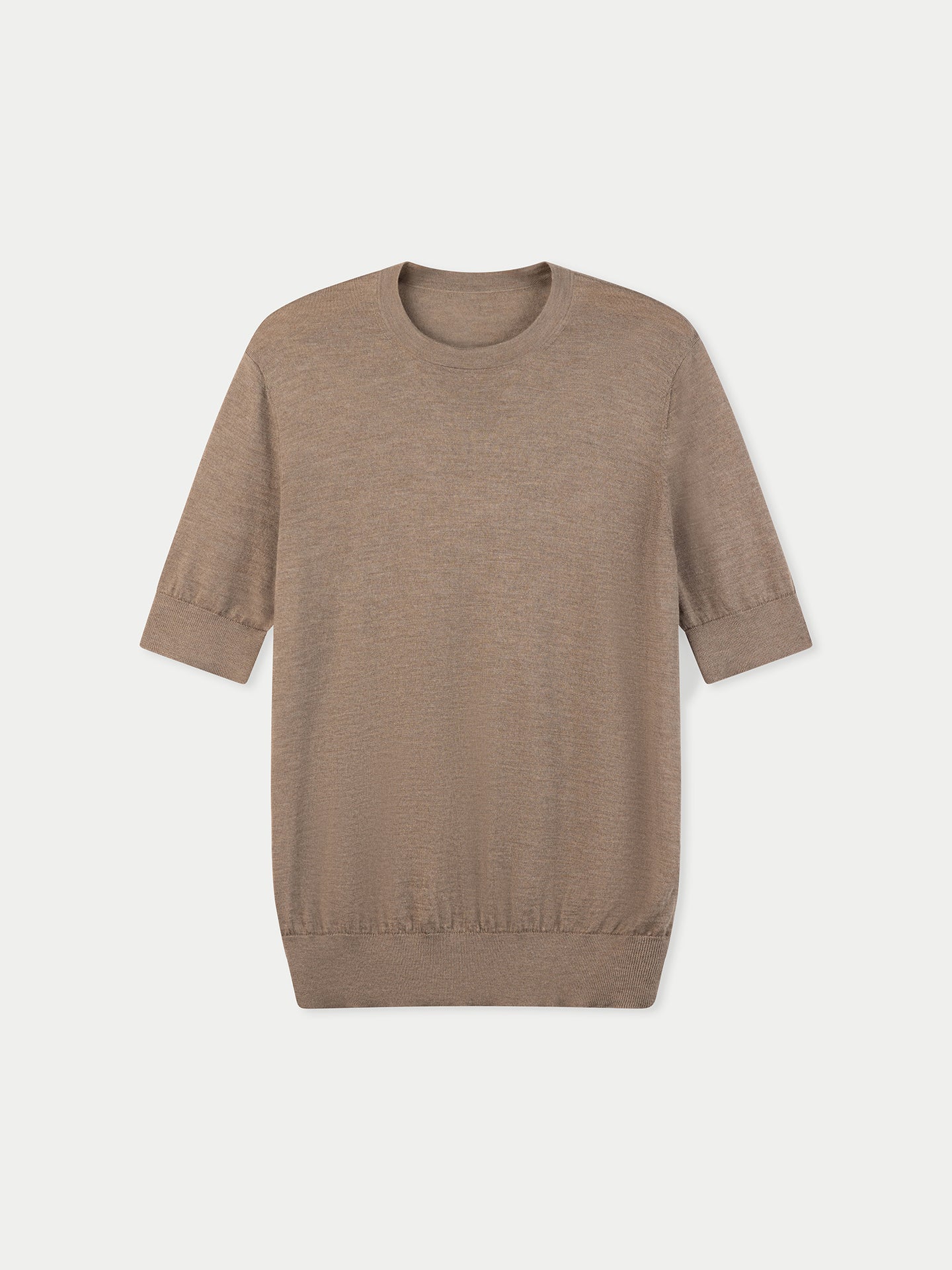 T-shirt en soie et cachemire pour homme couleur taupe- Gobi Cashmere
