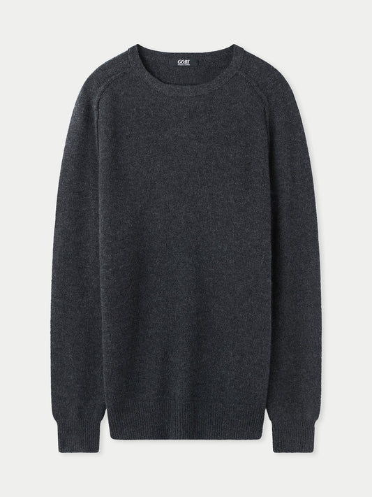 Pull ras du cou Mouliné Gris - Gobi Cashmere