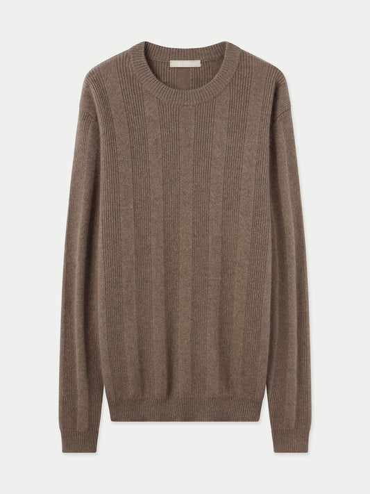 Pull rayé en cachemire Italian Designer Giorgio SpinaTaupe - Gobi Cashmere