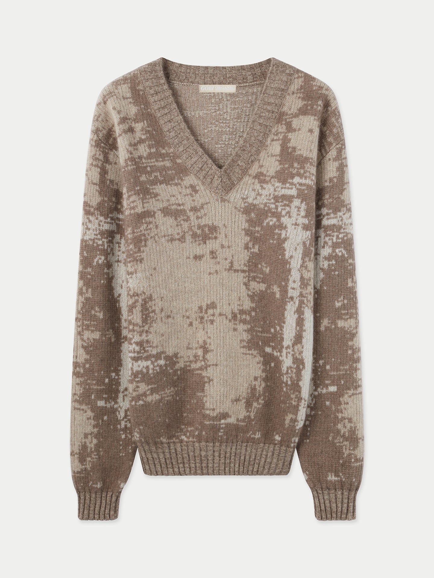 GOBI Pull en cachemire à col en V Hommes Giorgio Spina Taupe - Gobi Cashmere