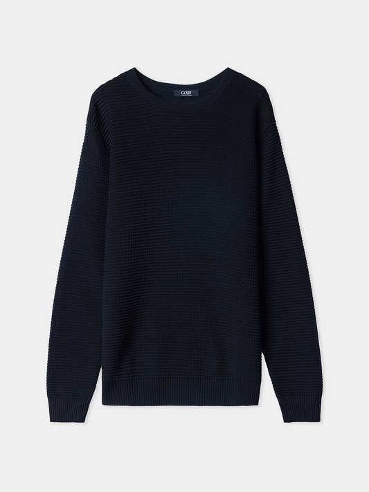 Chemise à mailles texturées en cachemire de soie