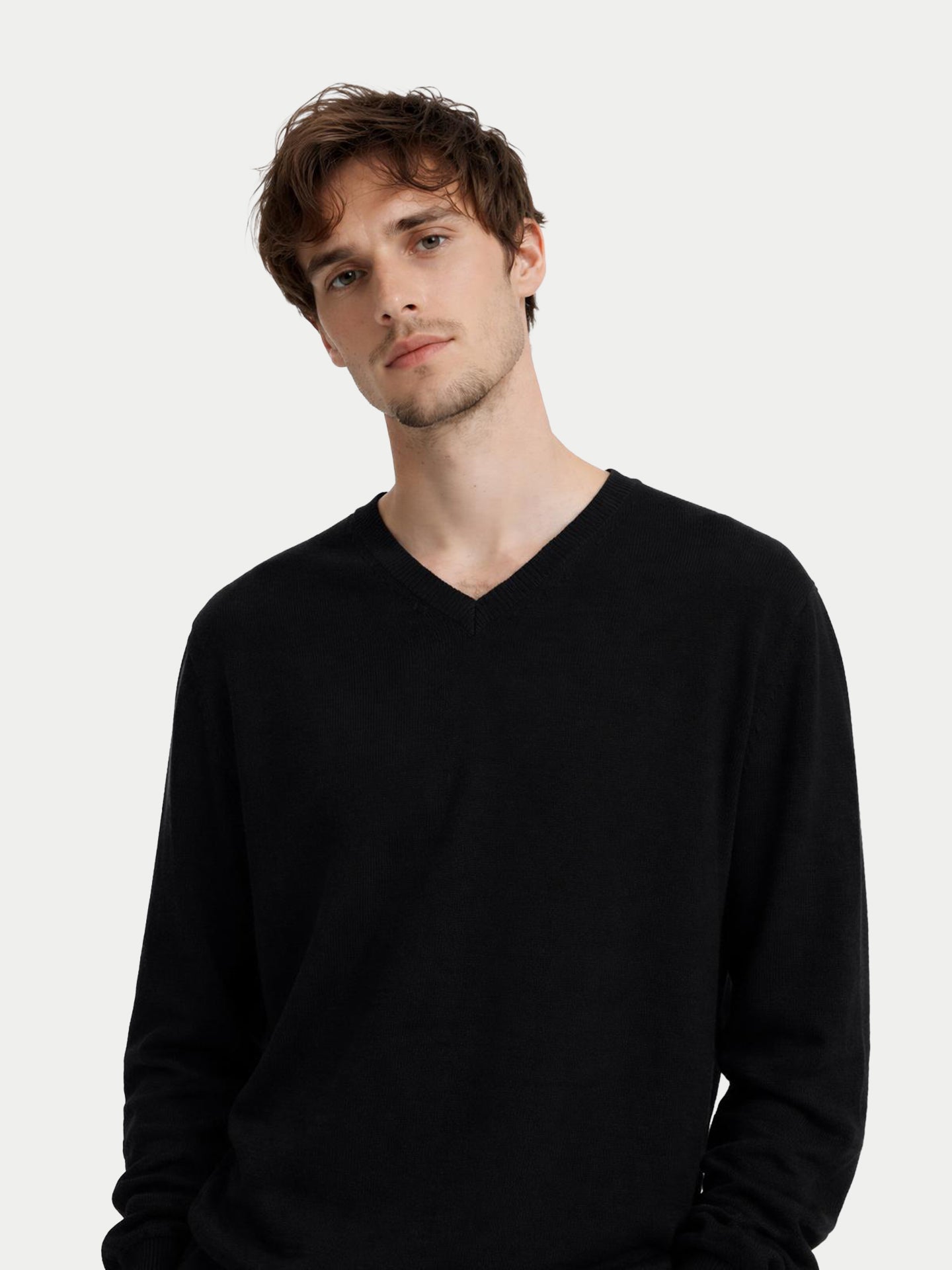 Pull col en V en cachemire Essential pour hommes