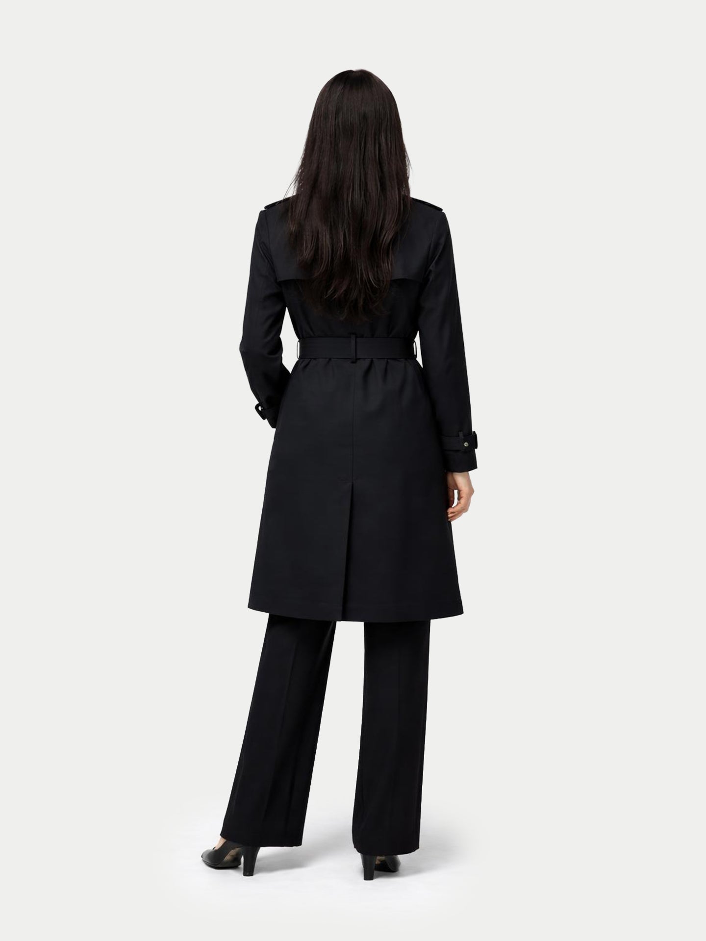 Trench-coat en cachemire à double boutonnage