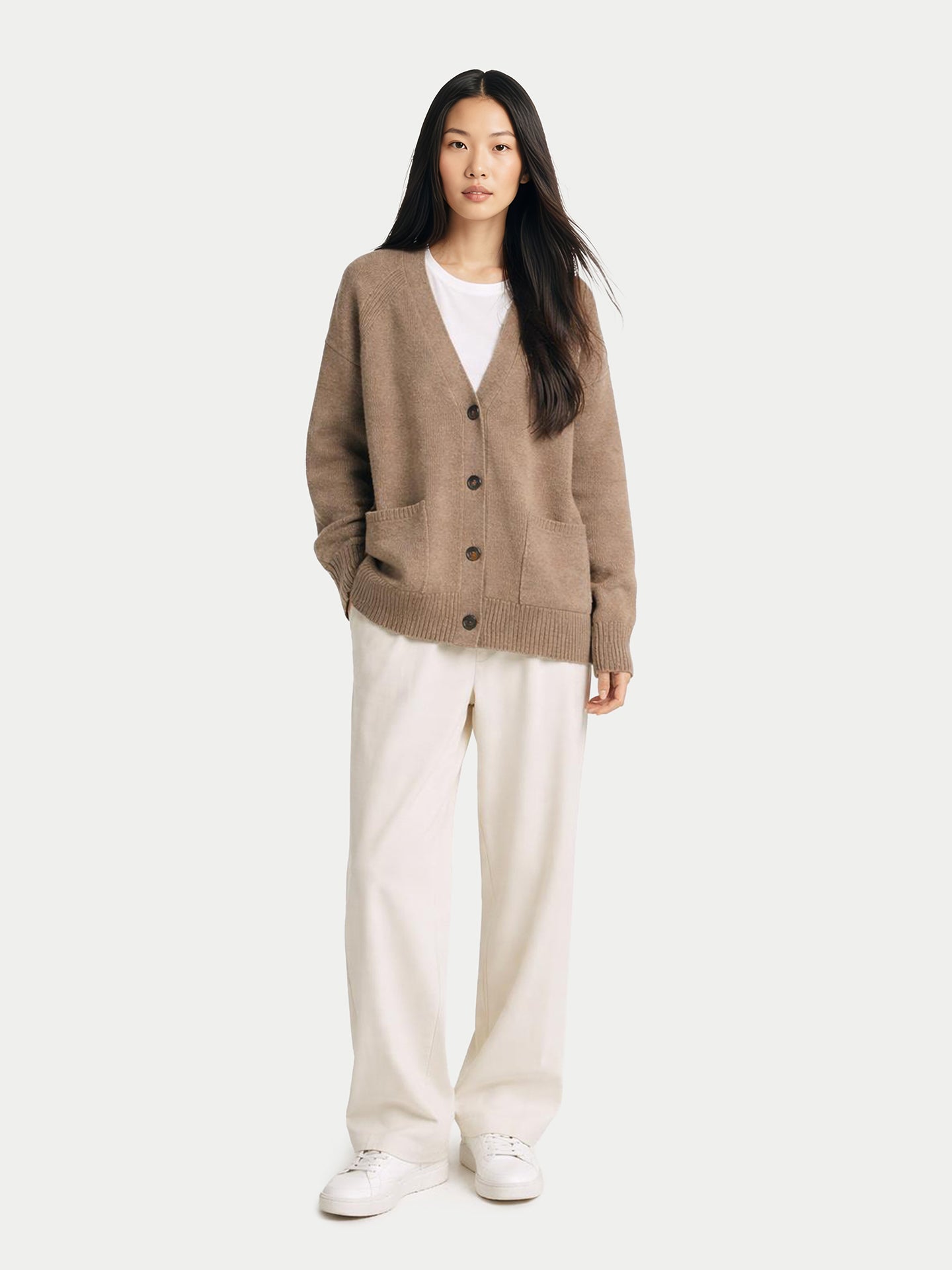 Cardigan en cachemire à la coupe décontractée Couleur Organique