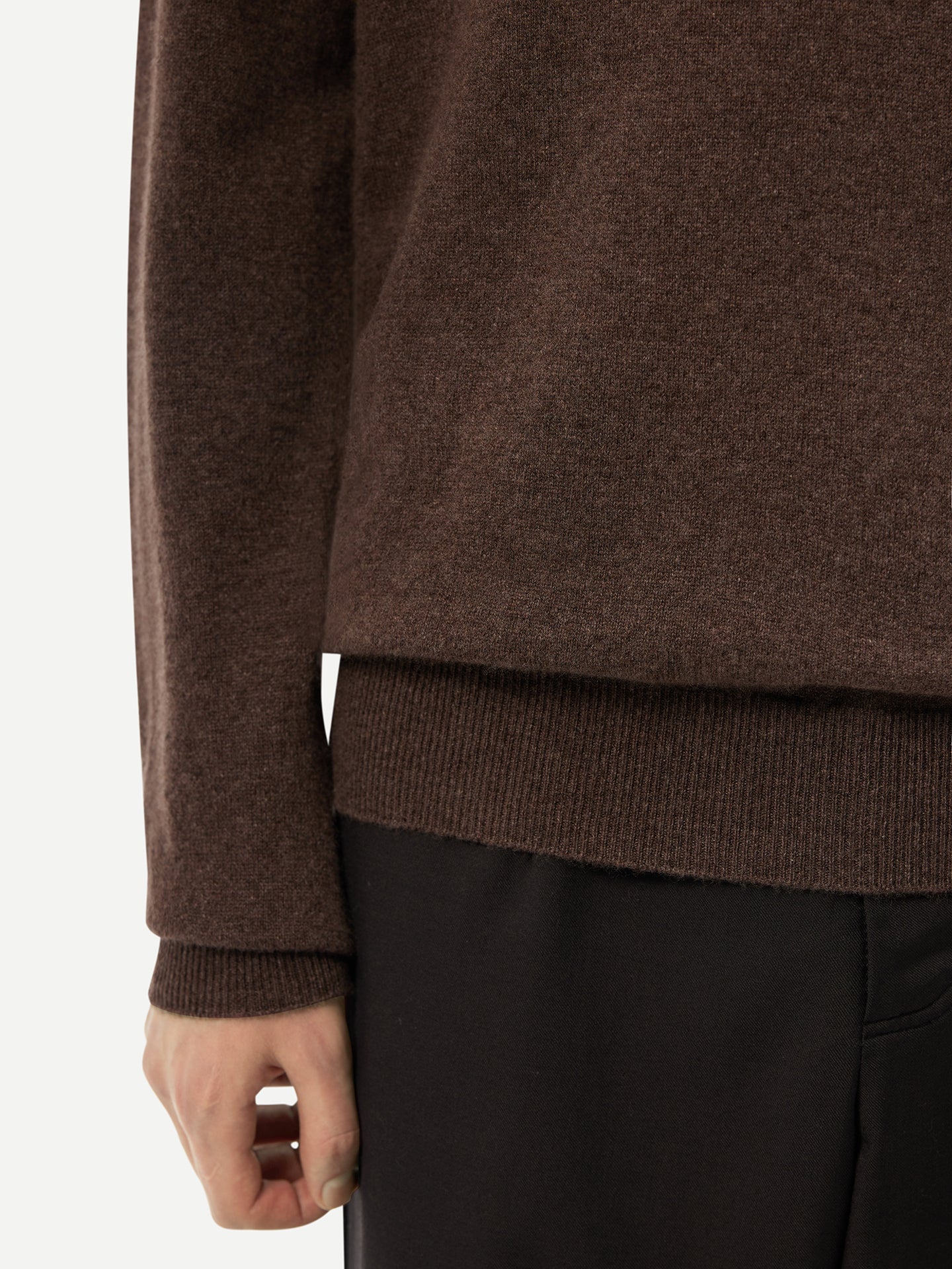 Men's Cashmere Basic Turtle Neck Sweater Cocoa - Gobi Cashmere