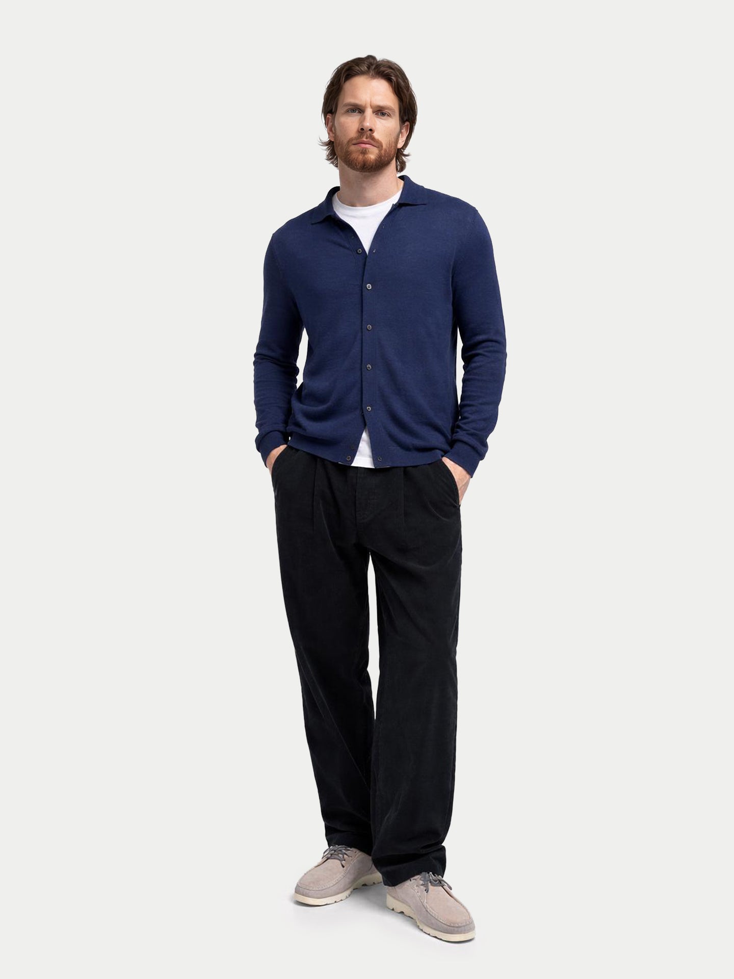 Cardigan à col roulé en cachemire et soie