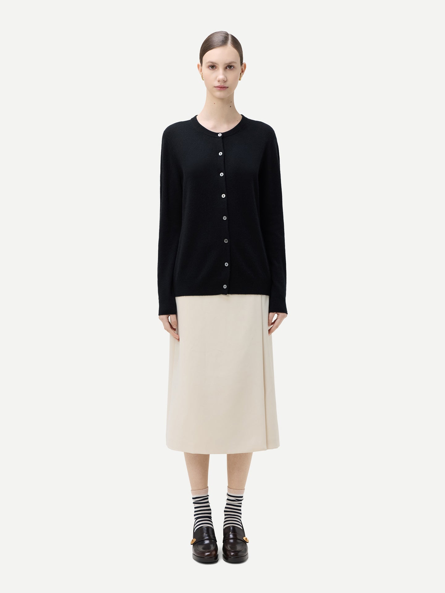 Cardigan col rond en cachemire Essential pour femmes