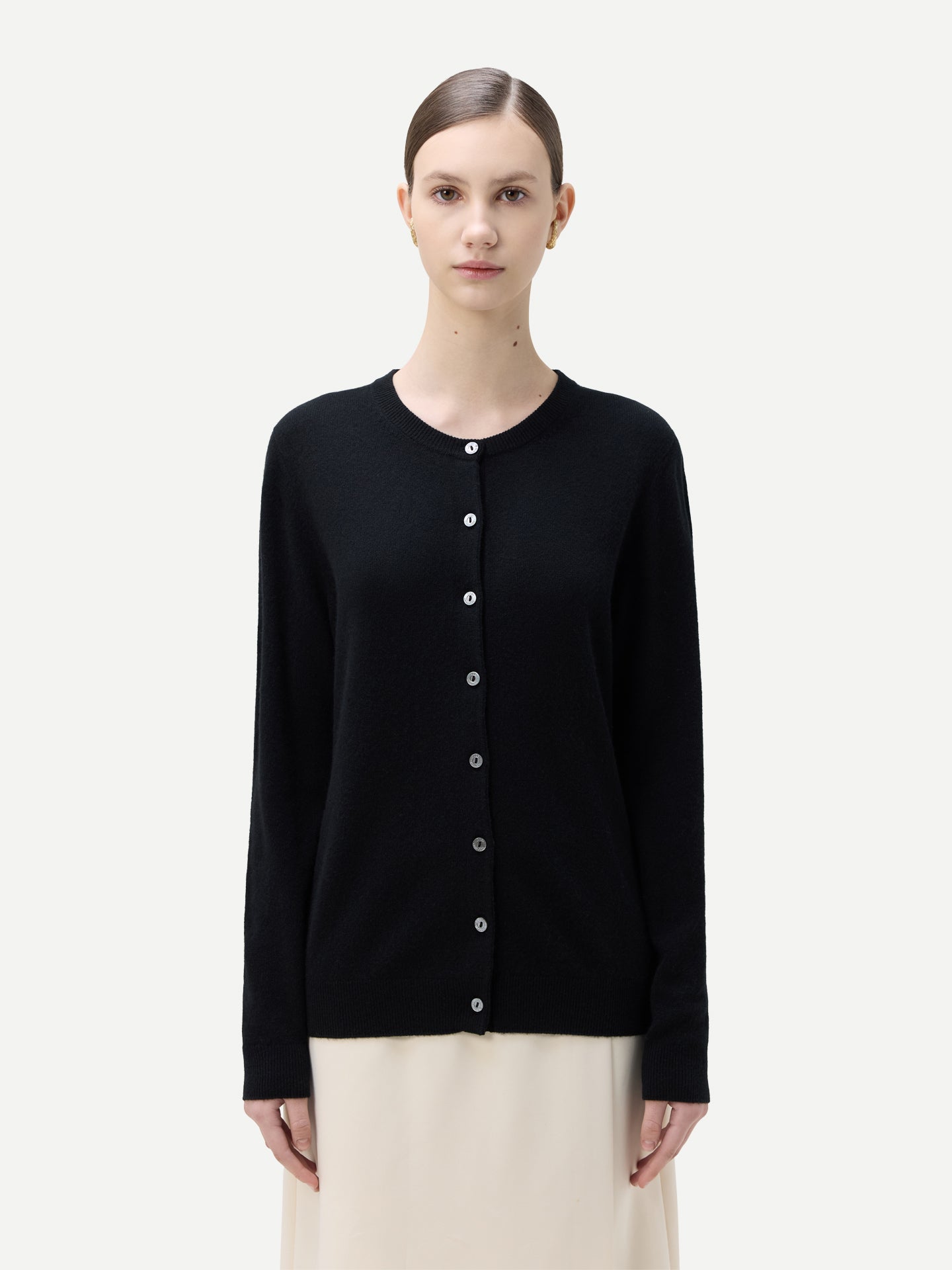 Cardigan col rond en cachemire Essential pour femmes