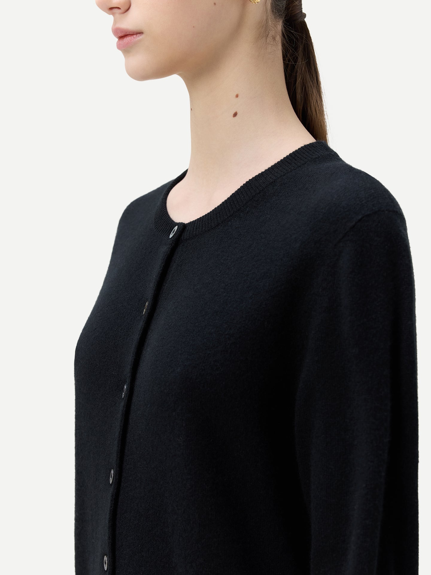 Cardigan col rond en cachemire Essential pour femmes