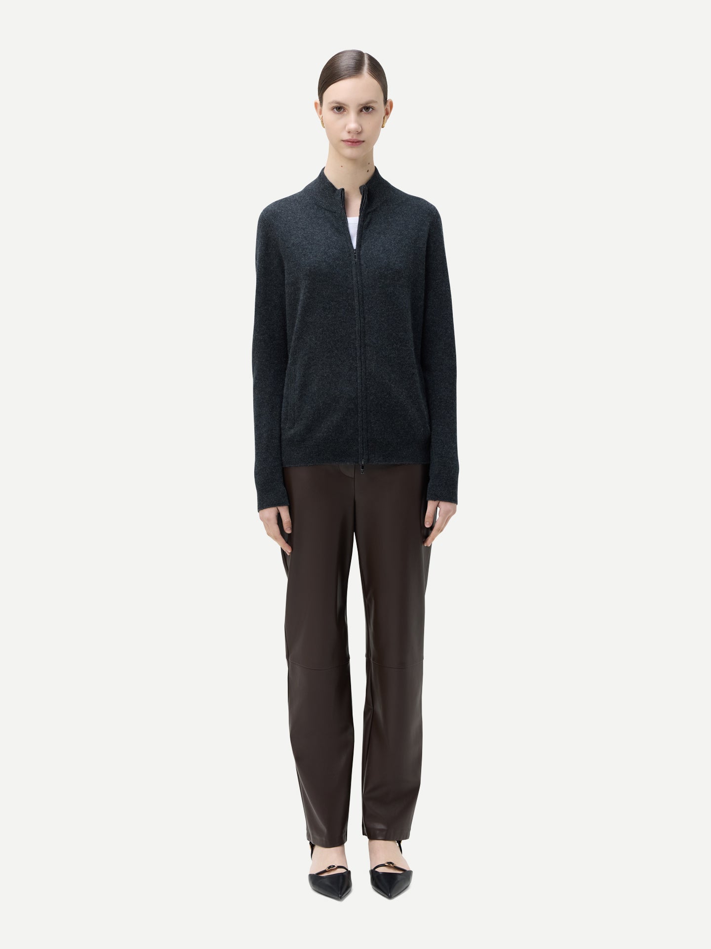 Cardigan zippé en cachemire Essential pour femmes