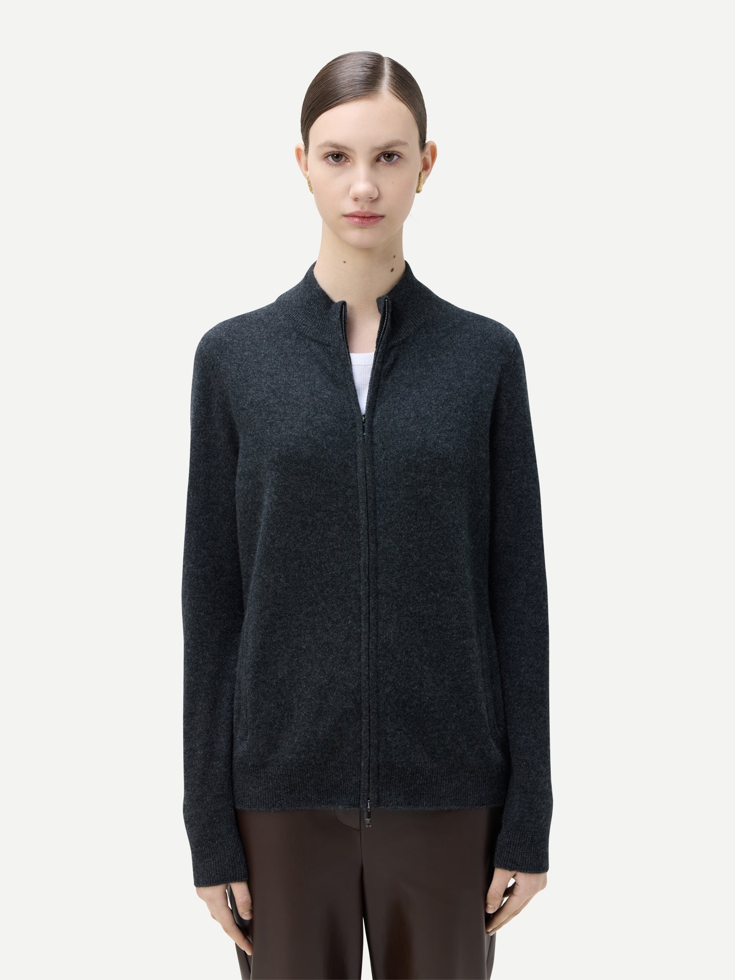 Cardigan zippé en cachemire Essential pour femmes