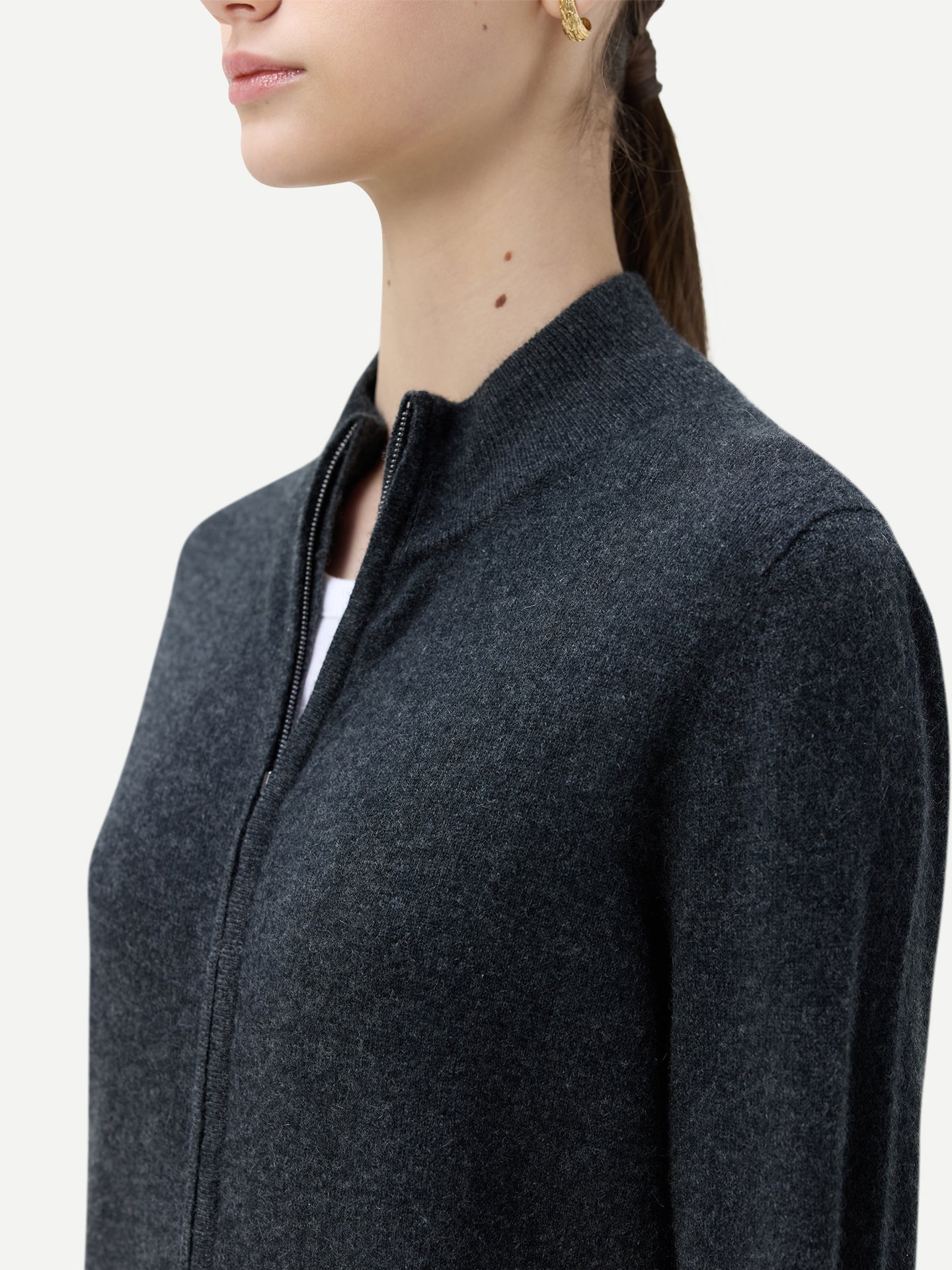 Cardigan zippé en cachemire Essential pour femmes