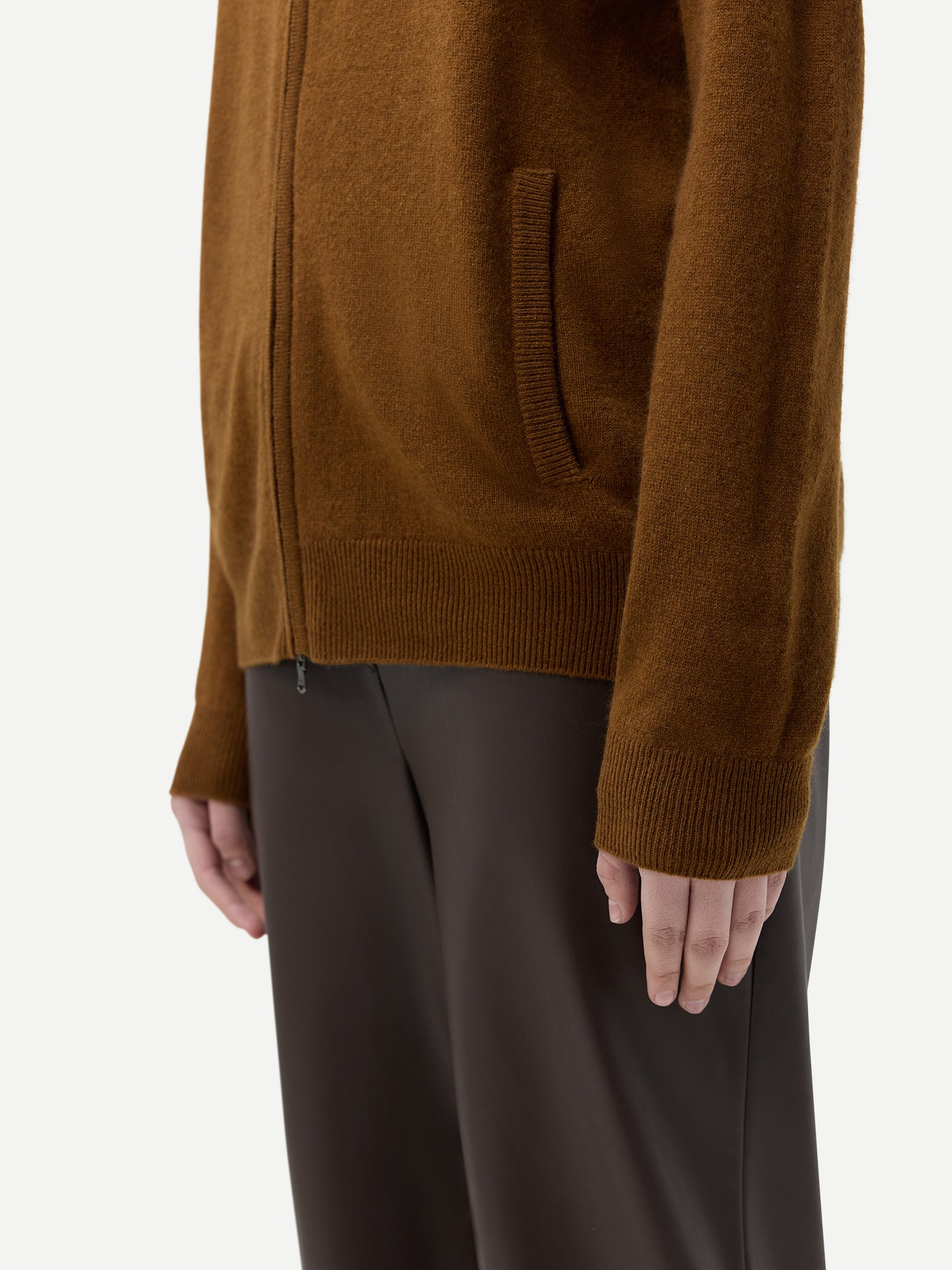Cardigan zippé  en Cachemire pour femmes Marron - Gobi Cashmere