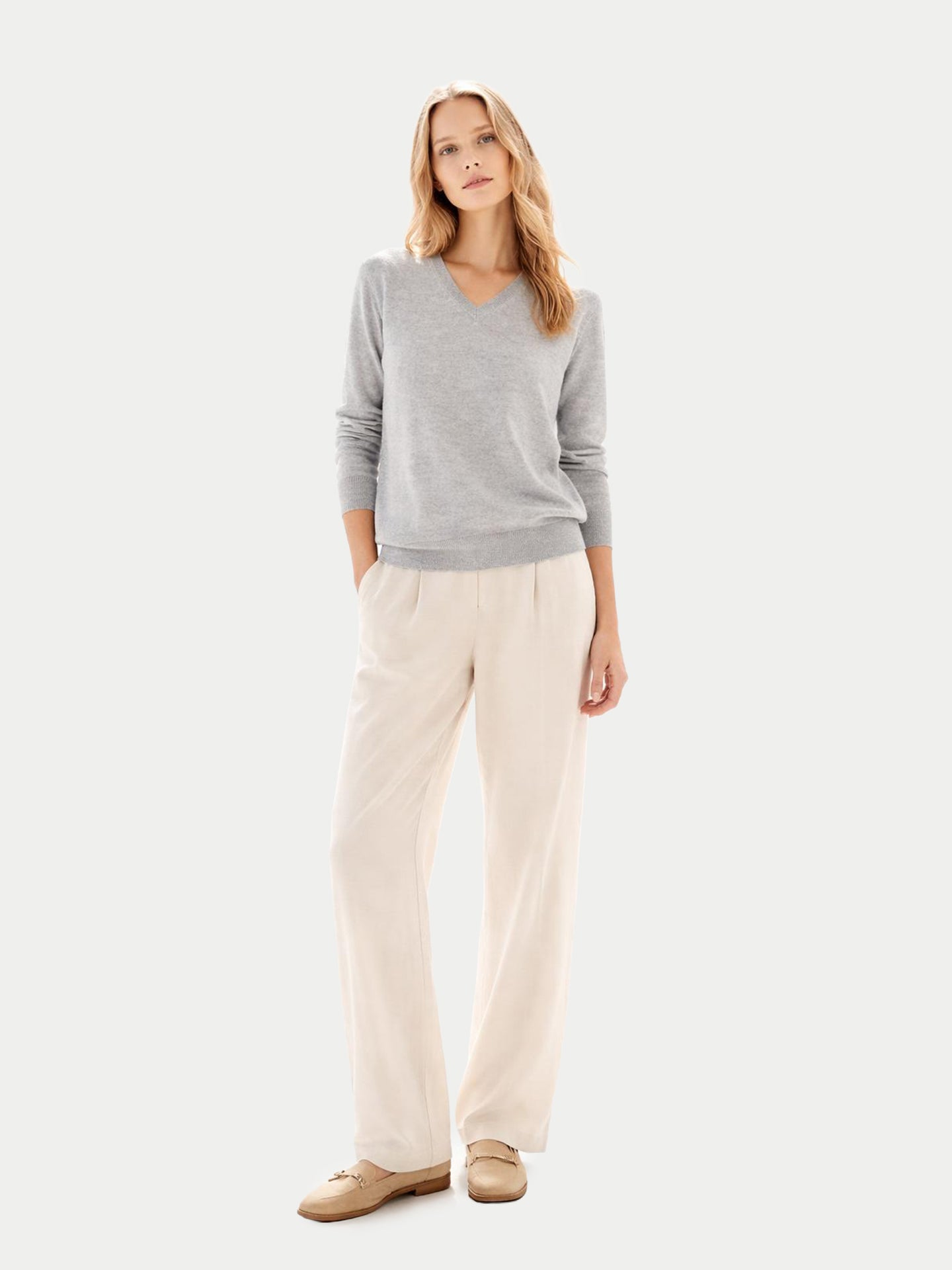 Pull col en V en cachemire Timeless pour femmes