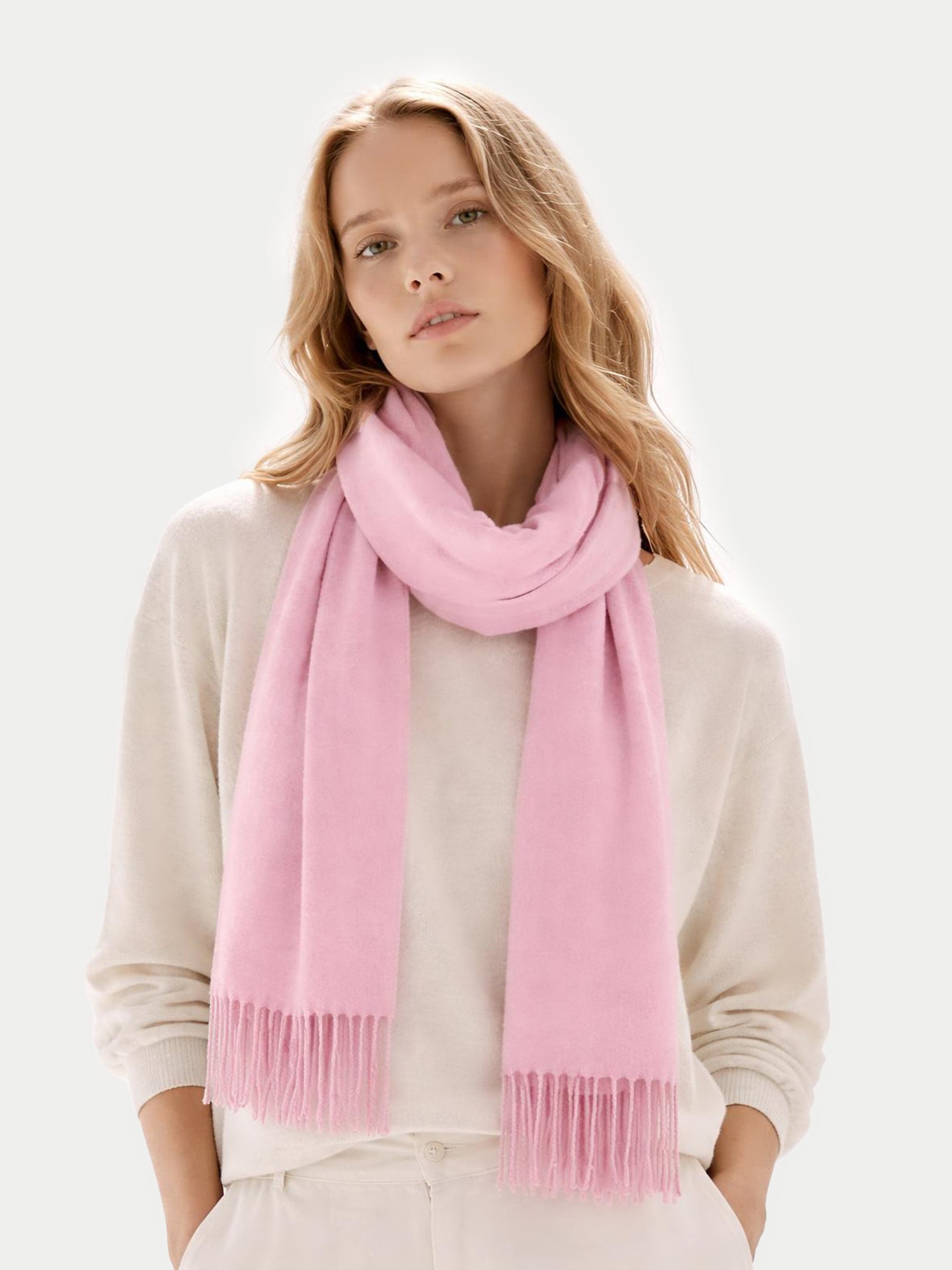 Écharpe avec franges en cachemire pour unisex