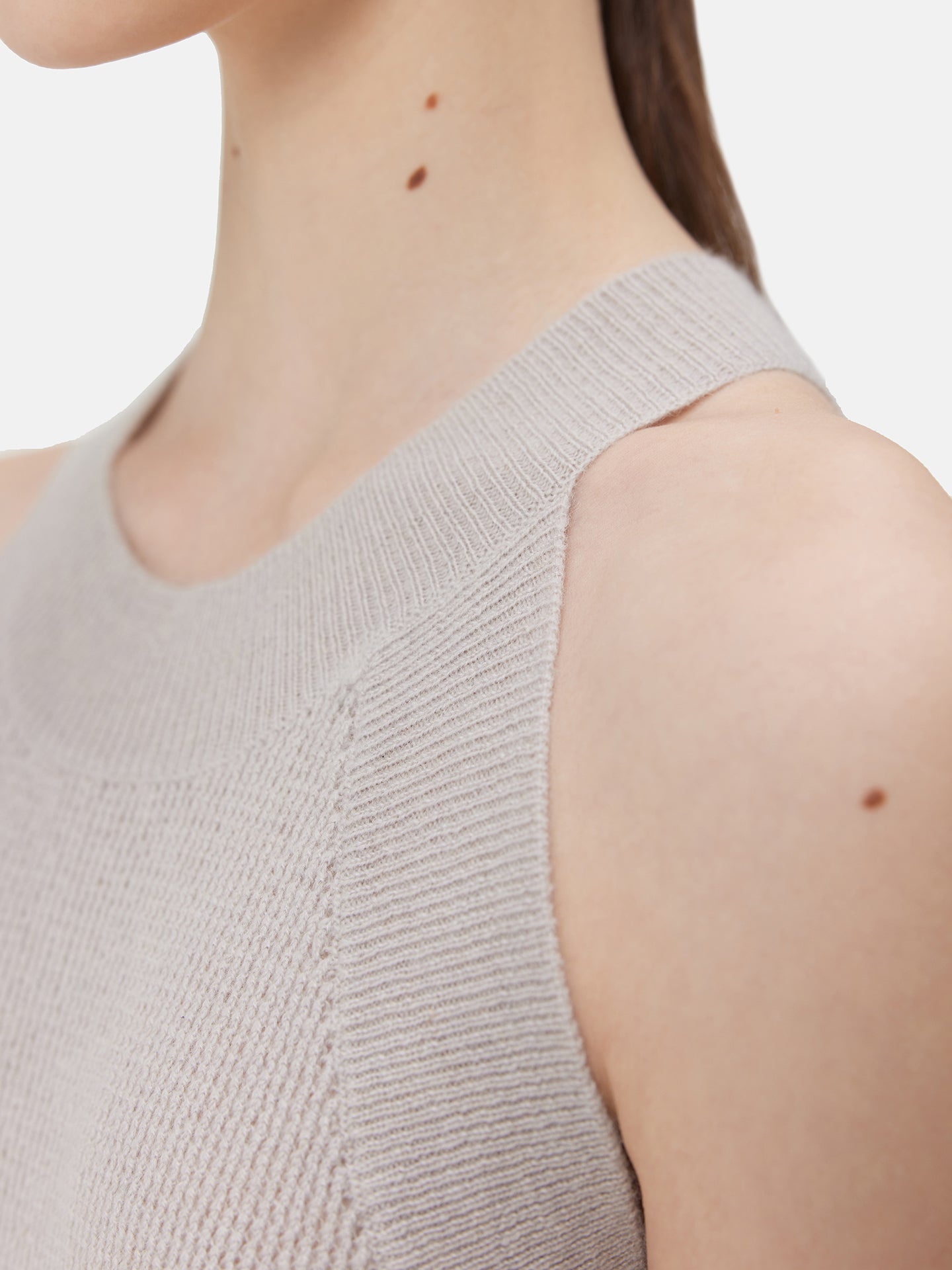 Top sans manches en cachemire luxueux Gris | GOBI Cashmere
