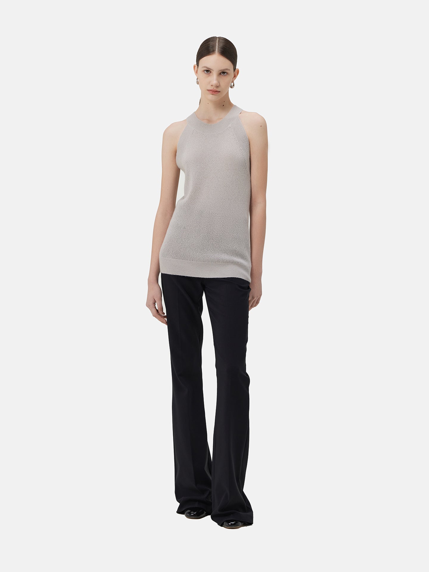 Top sans manches en cachemire luxueux Gris | GOBI Cashmere