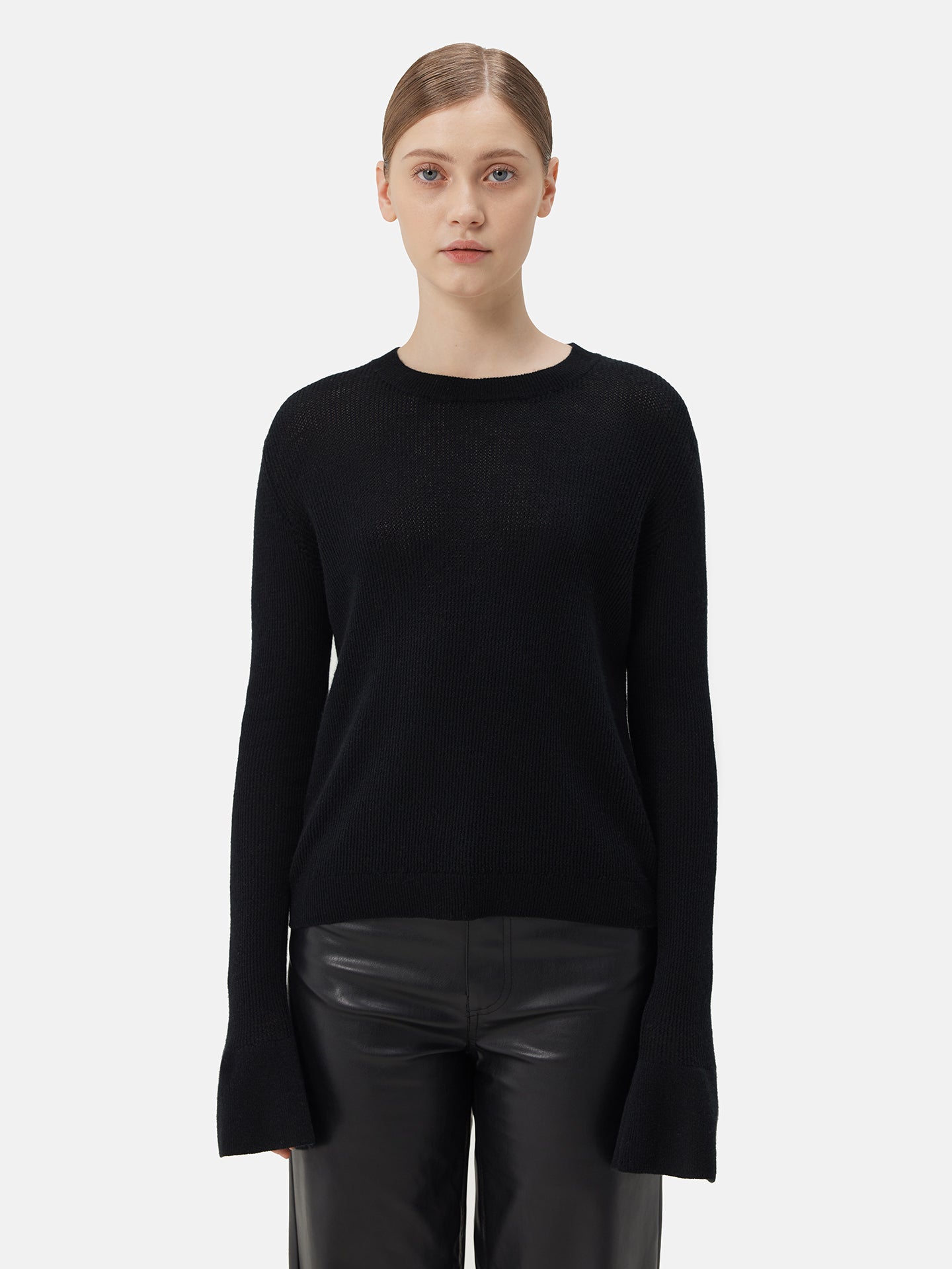Pull à manches cloche en cachemire chaud | GOBI Cashmere