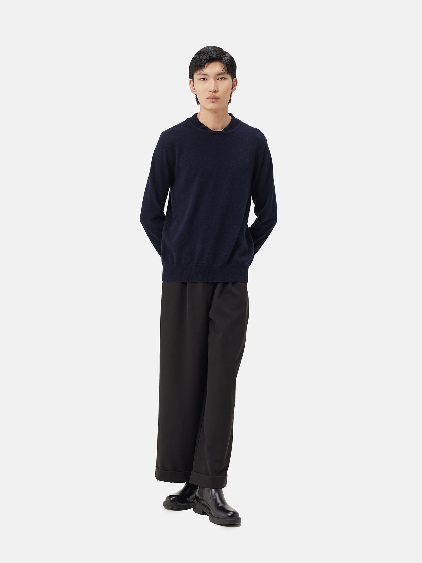 Pull double en cachemire de haute avec encolure | GOBI 