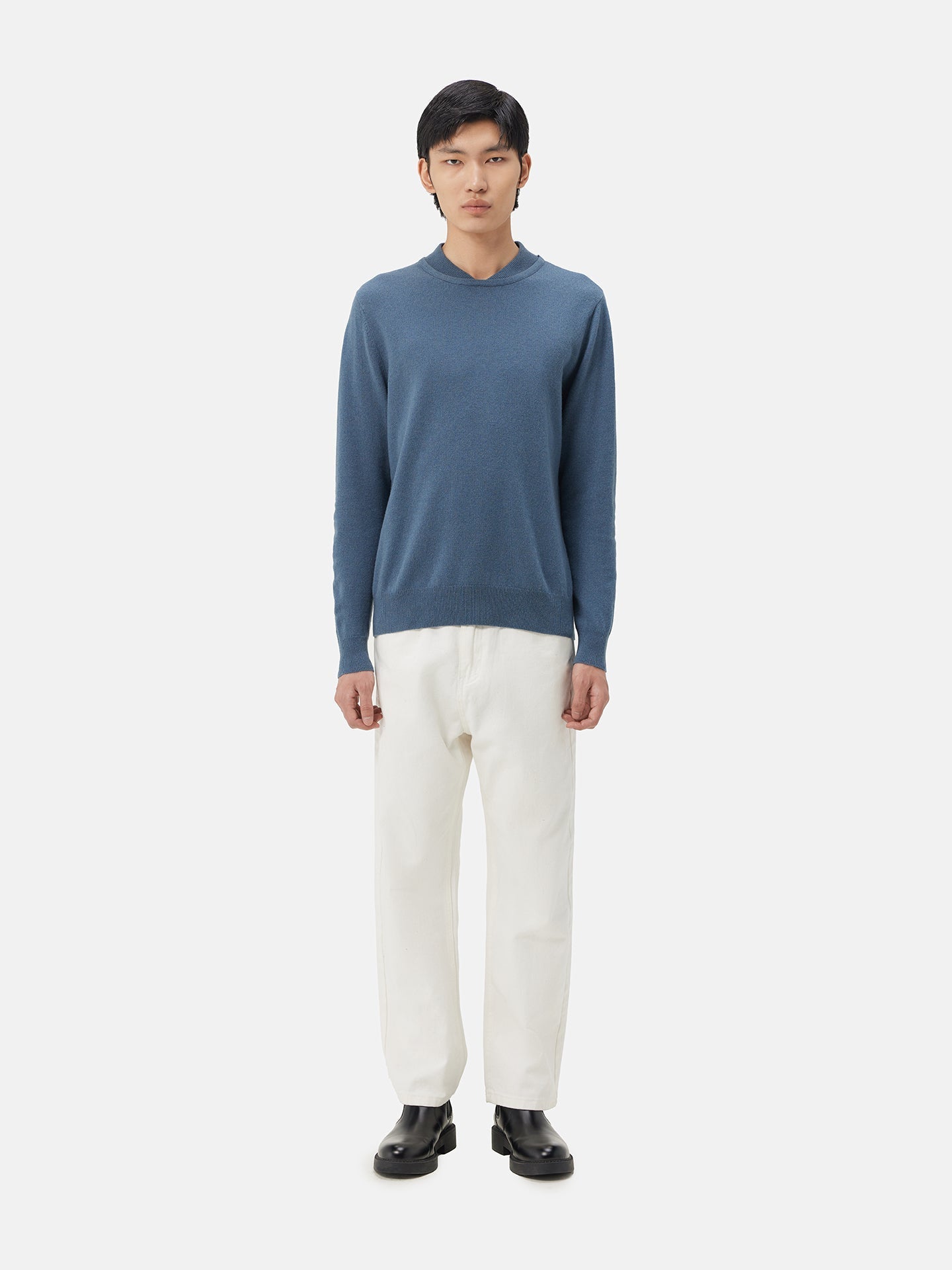 Pull double en cachemire de haute avec encolure | GOBI 