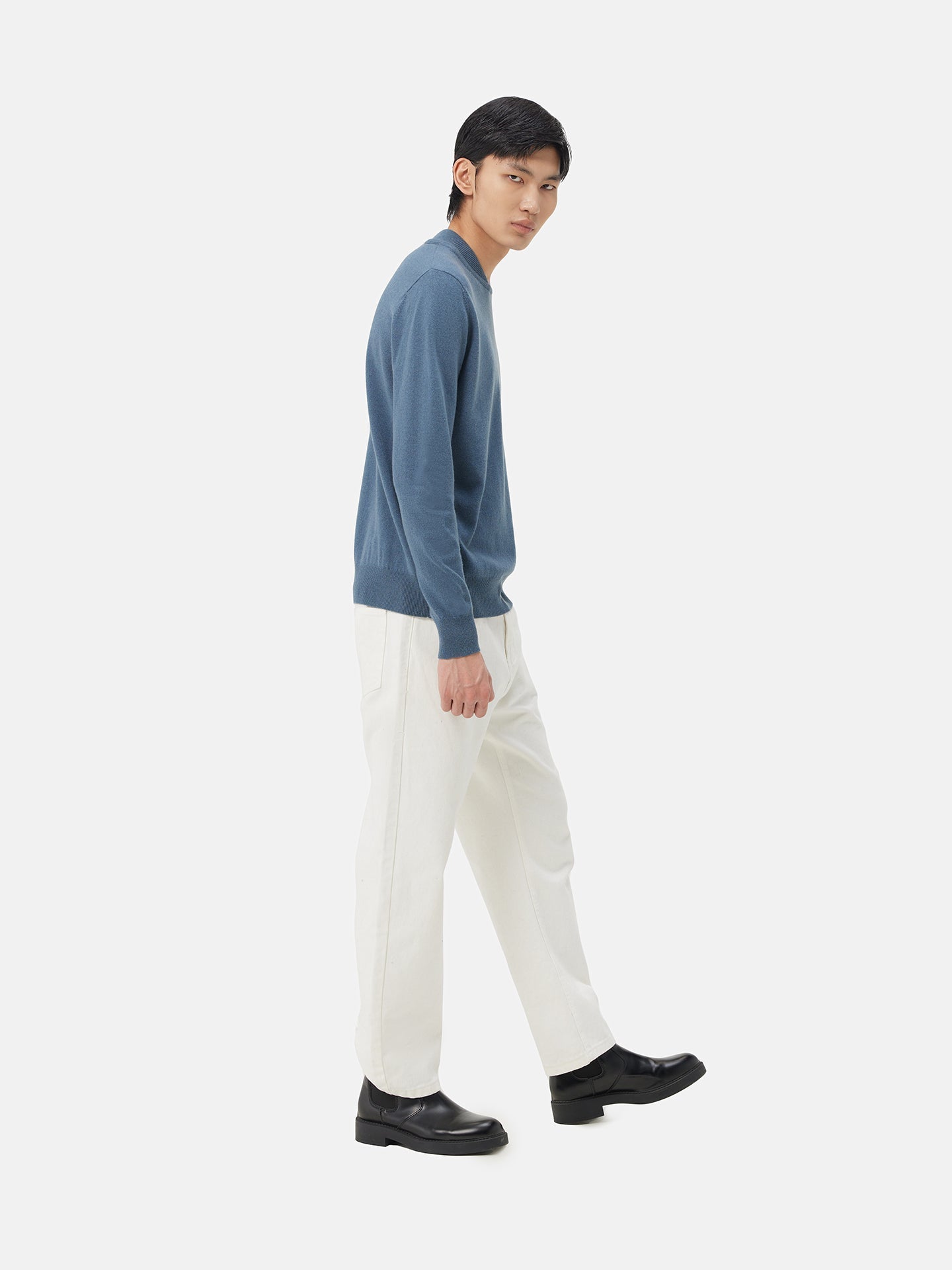 Pull double en cachemire de haute avec encolure | GOBI 
