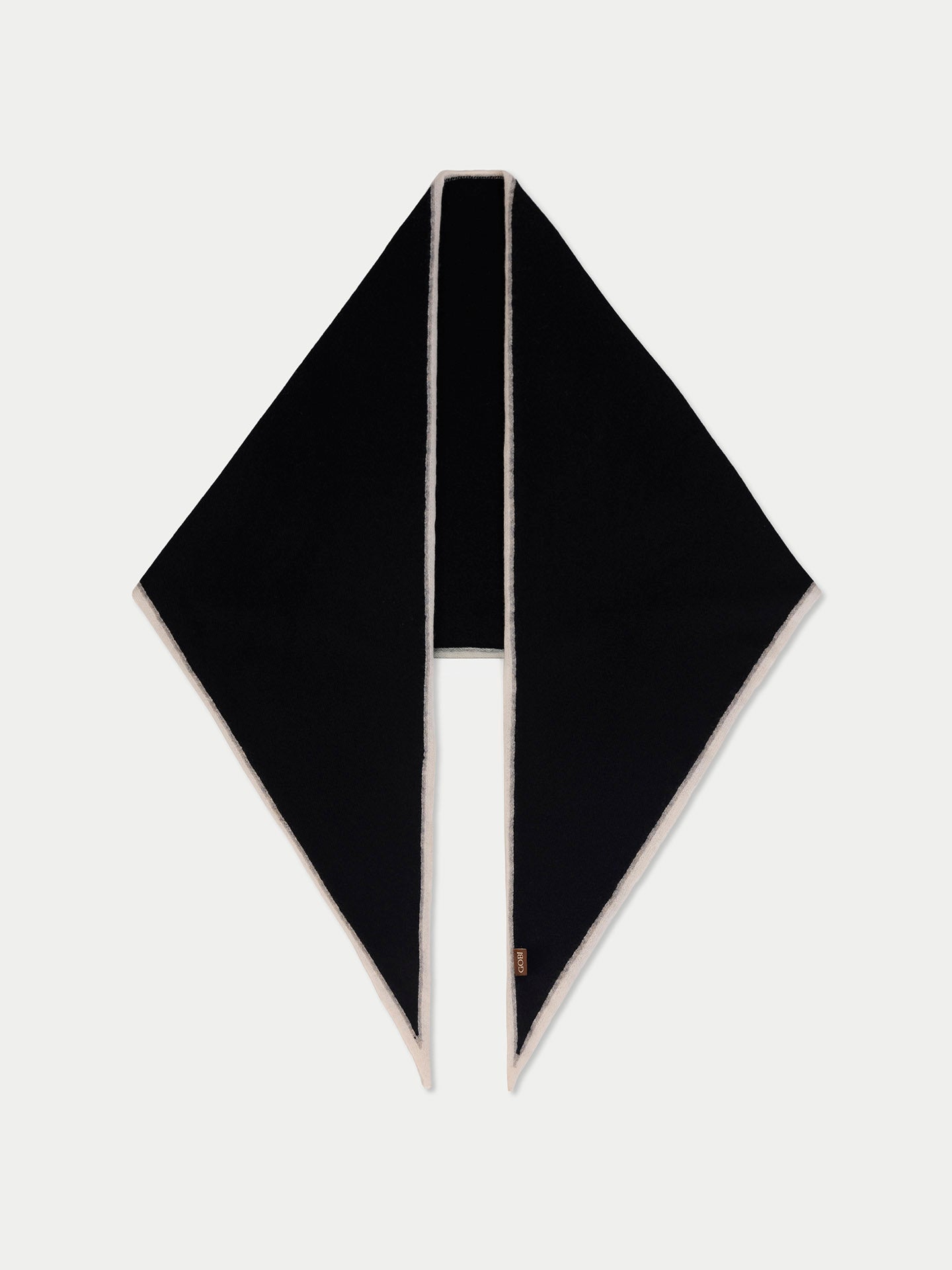 Écharpe noire à bordure blanche sur fond blanc #color_noir