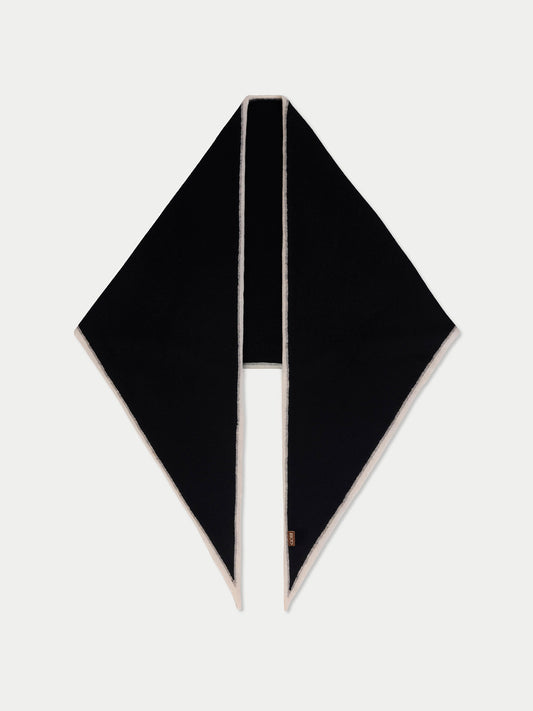 Écharpe noire à bordure blanche sur fond blanc #color_noir