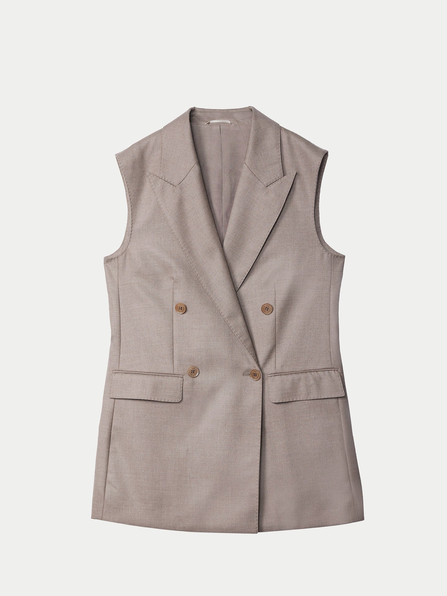 Gilet homme en cachemire, boutonnage croisé Couleur Organique
