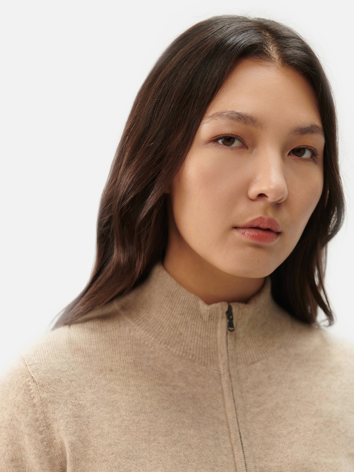 Cardigan zippé  en Cachemire pour femmes Taupe - Gobi Cashmere